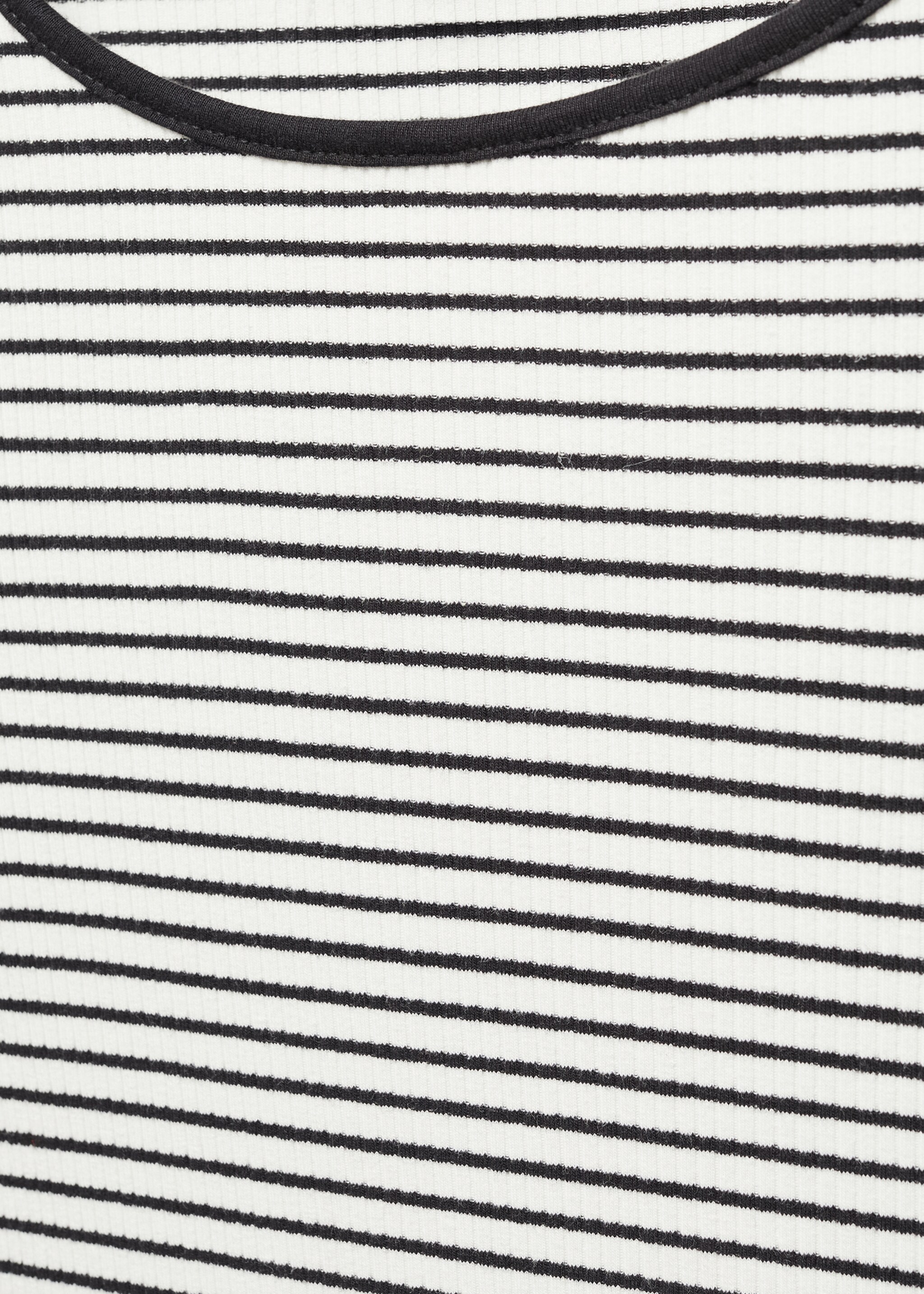 T-shirt à rayures côtelé - Détail de l'article 8, Blanc cassé. Ref: 67024785-00.