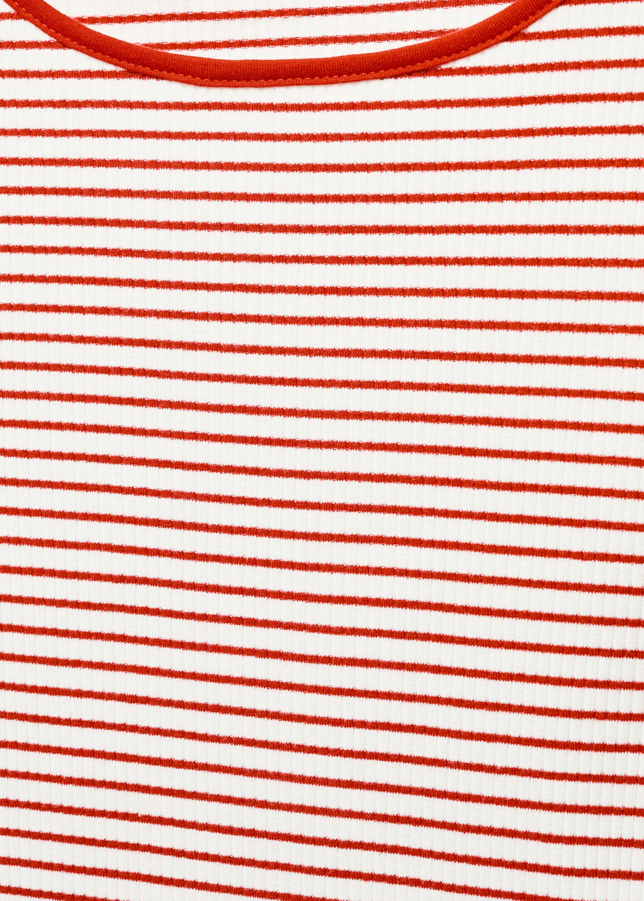 T-shirt à rayures côtelé - Détail de l'article 8, Rouge. Ref: 67024785-00.