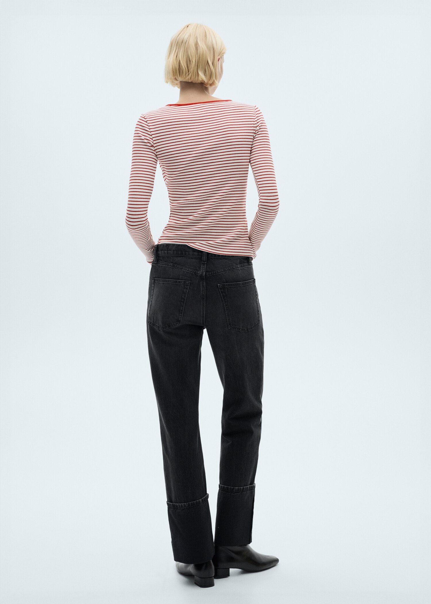 Striped rib T-shirt - Reverse of the article