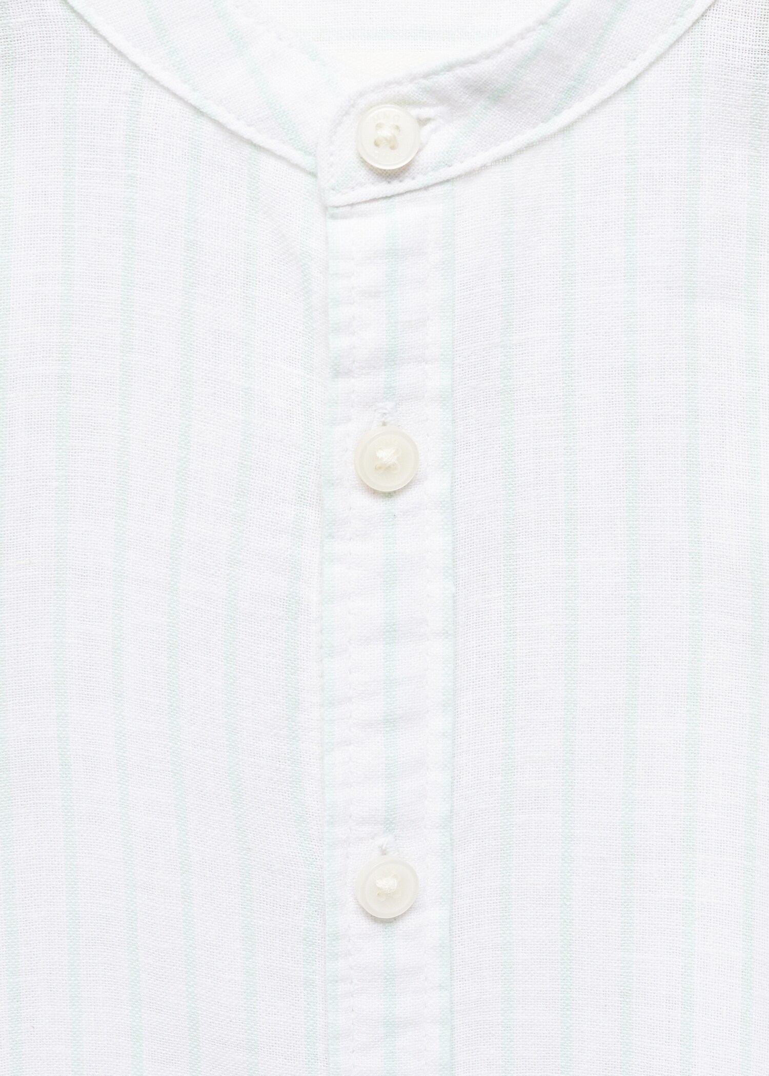 Camicia lino collo alla coreana righe - Dettaglio dell'articolo 0