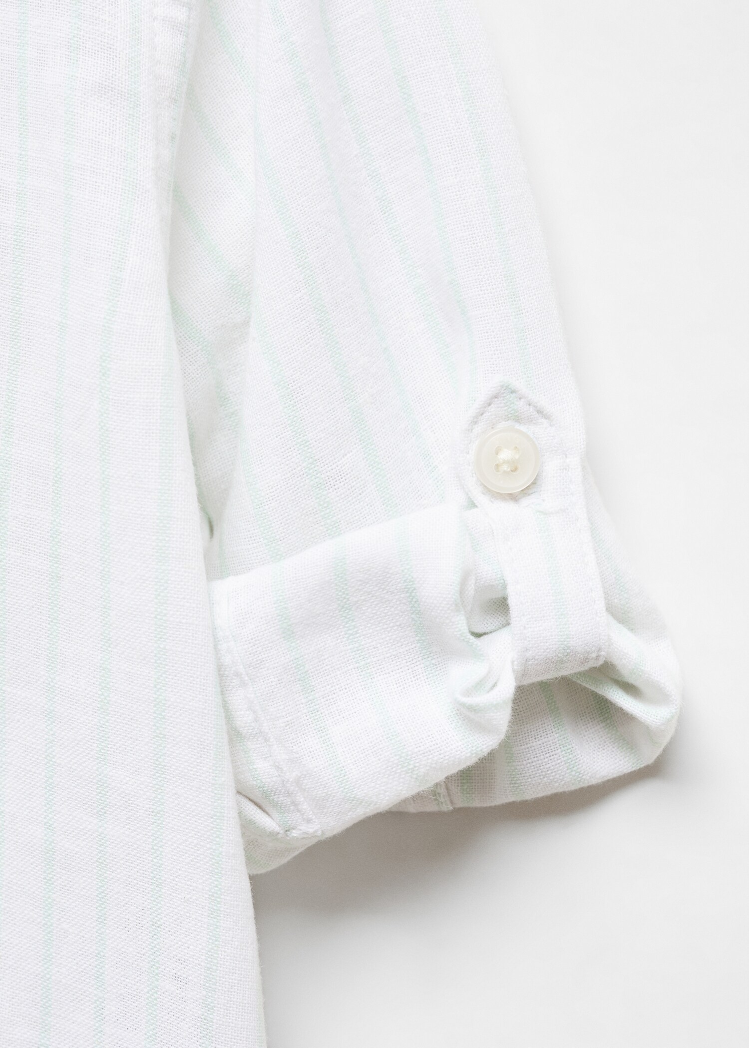 Camicia lino collo alla coreana righe - Dettaglio dell'articolo 8
