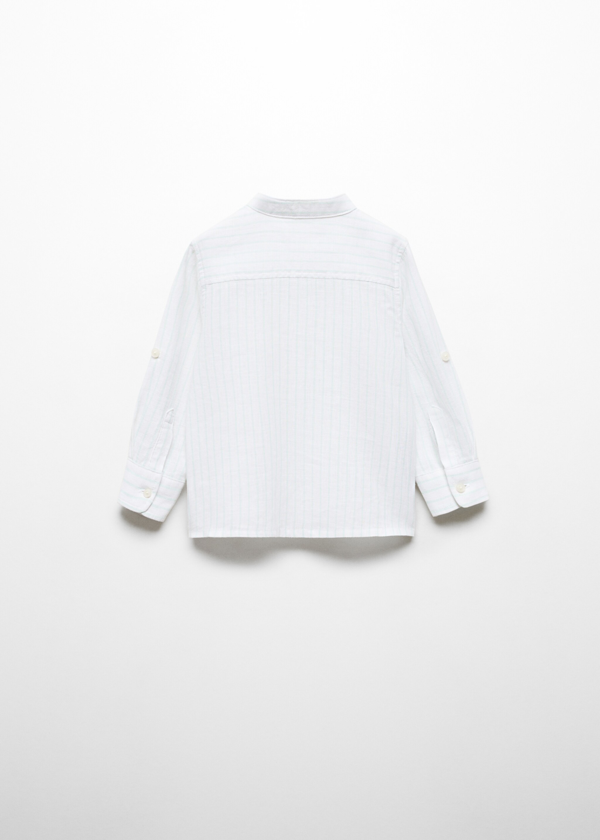 Striped mandarin-collar linen shirt - Reverse of the article