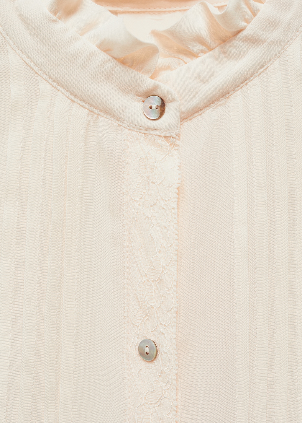Lace trim shirt - Women | MANGO OUTLET USA