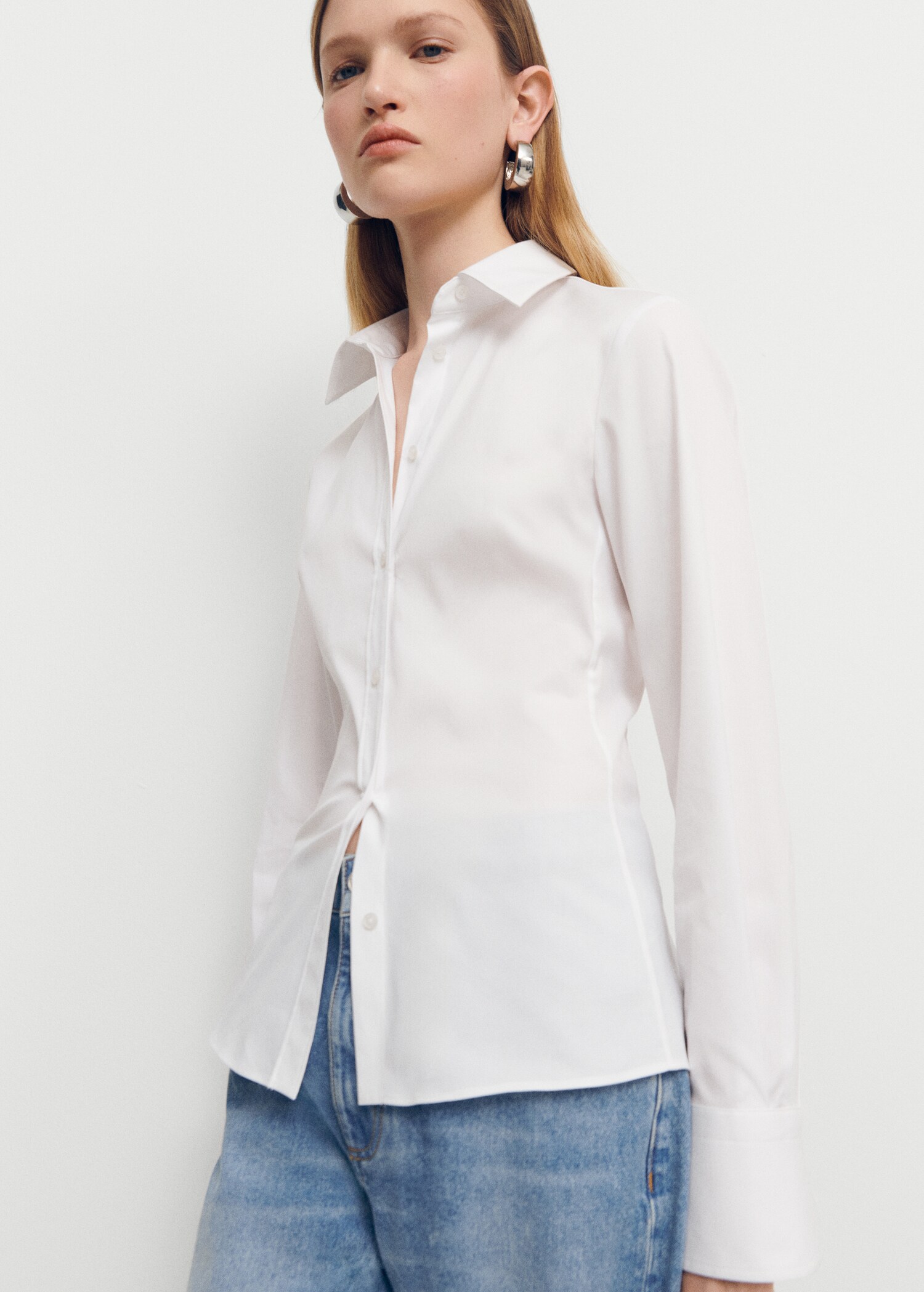 Fitted cotton shirt - Medium plane