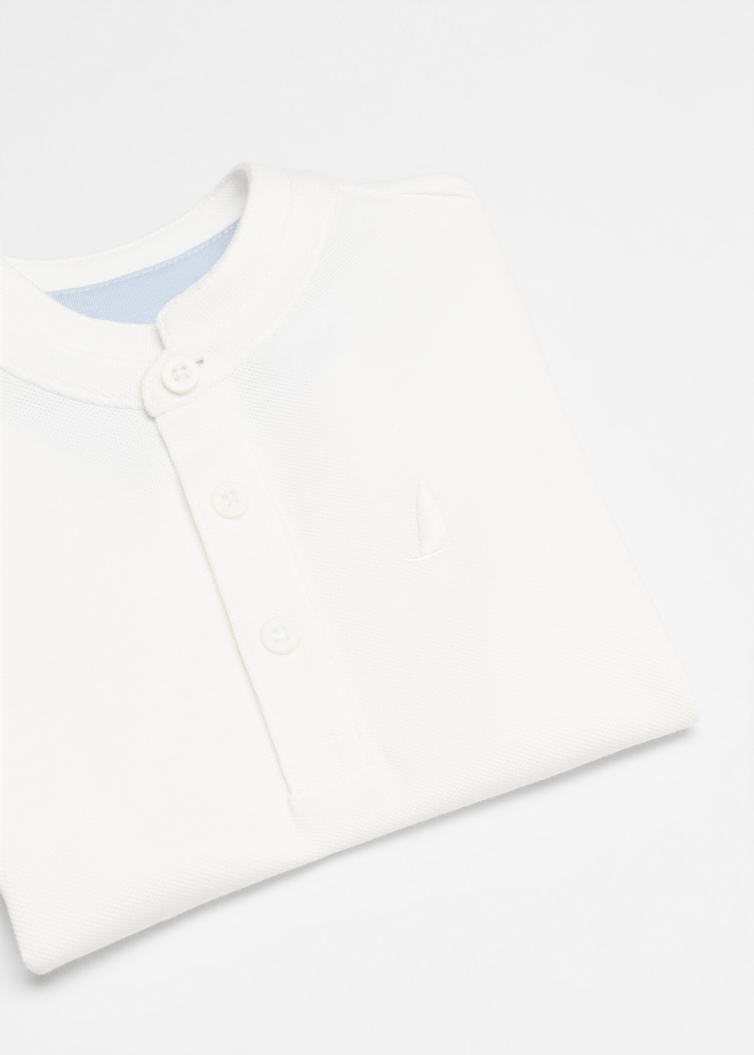 Baumwoll-Poloshirt mit Stehkragen - Detail des Artikels 8
