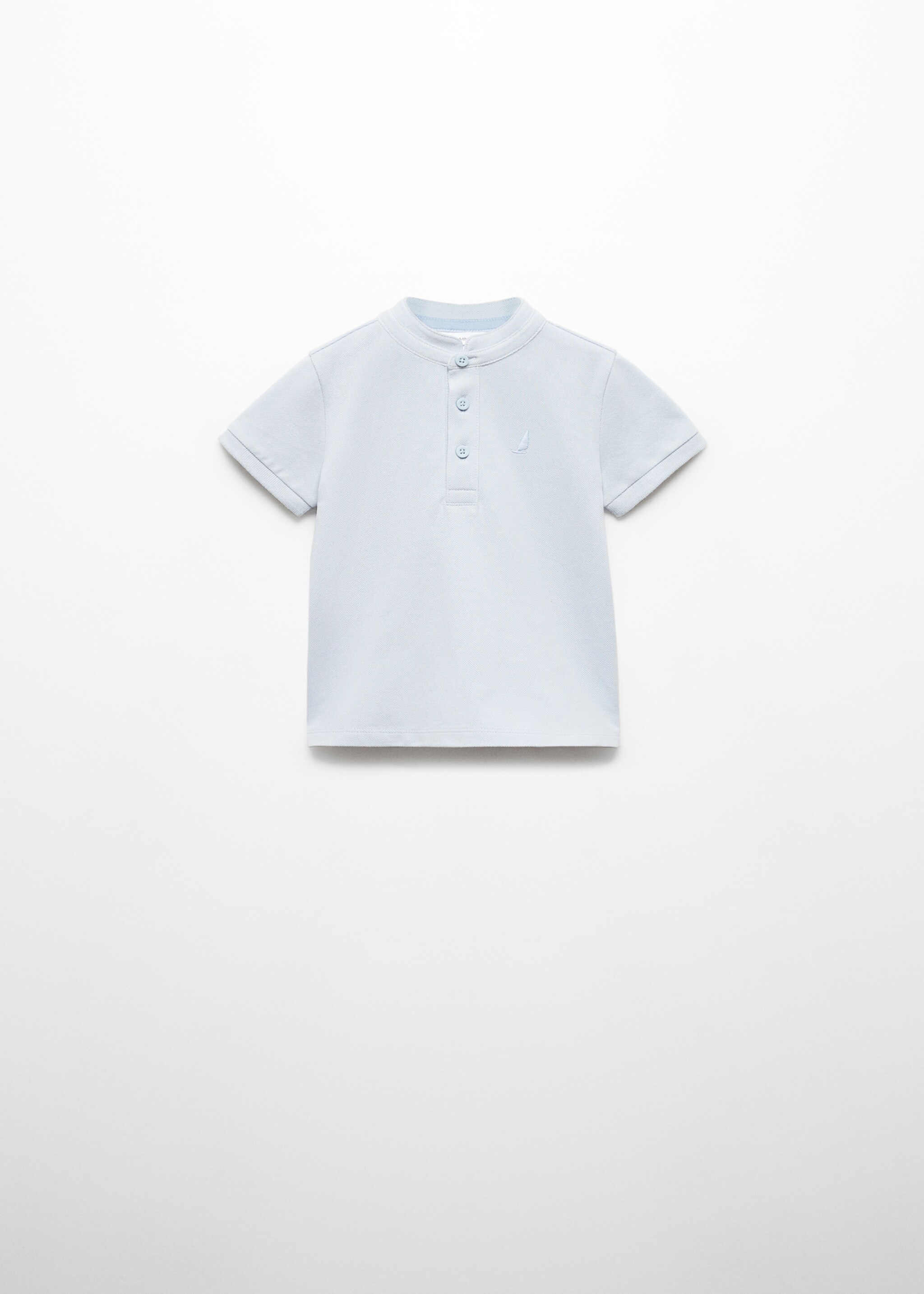 Tenniströja i bomull med maokrage - Artikel utan modell, Himmelblå. Ref: 67025140-00.