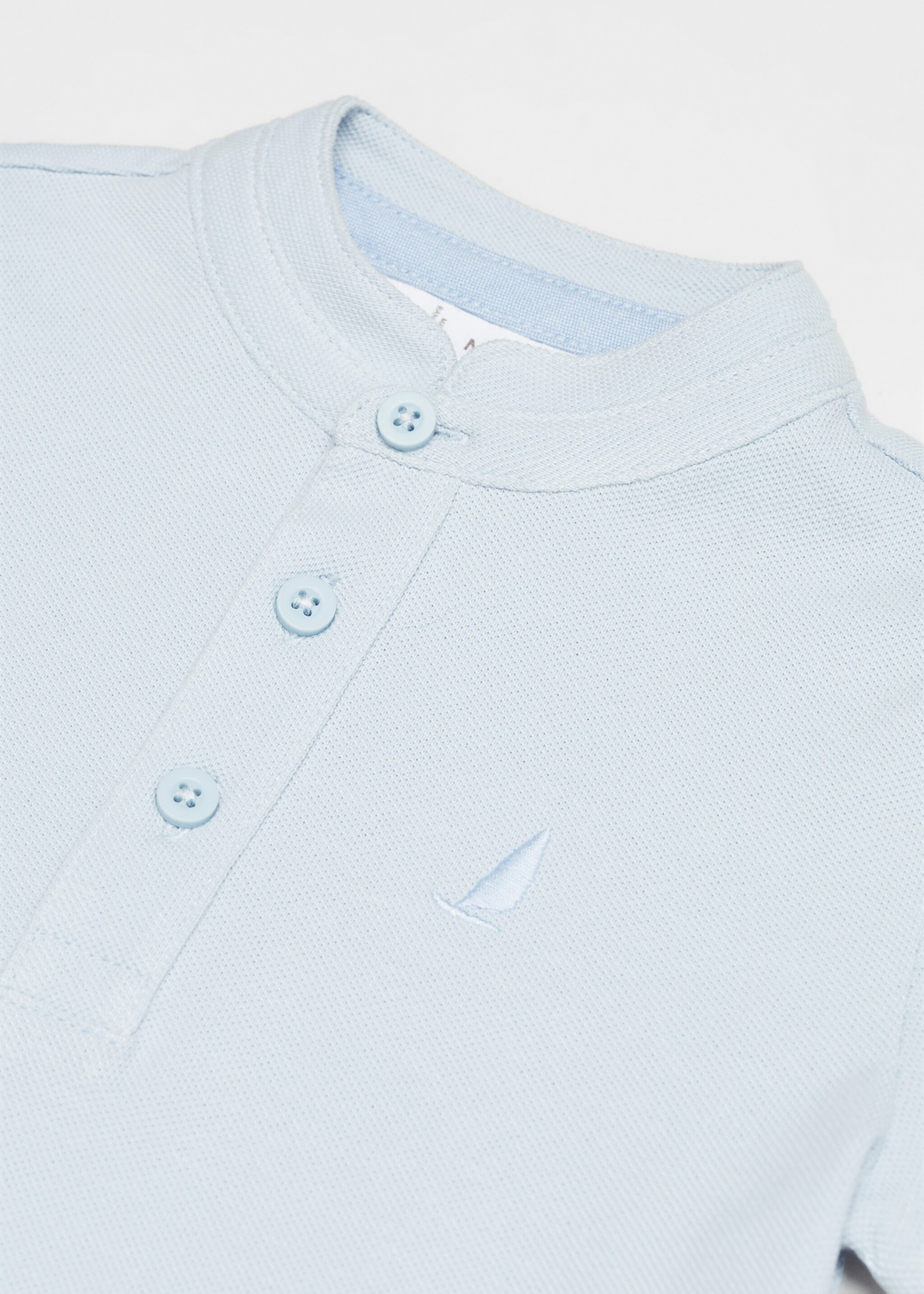 Tenniströja i bomull med maokrage - Detaljer om artikeln 0, Himmelblå. Ref: 67025140-00.