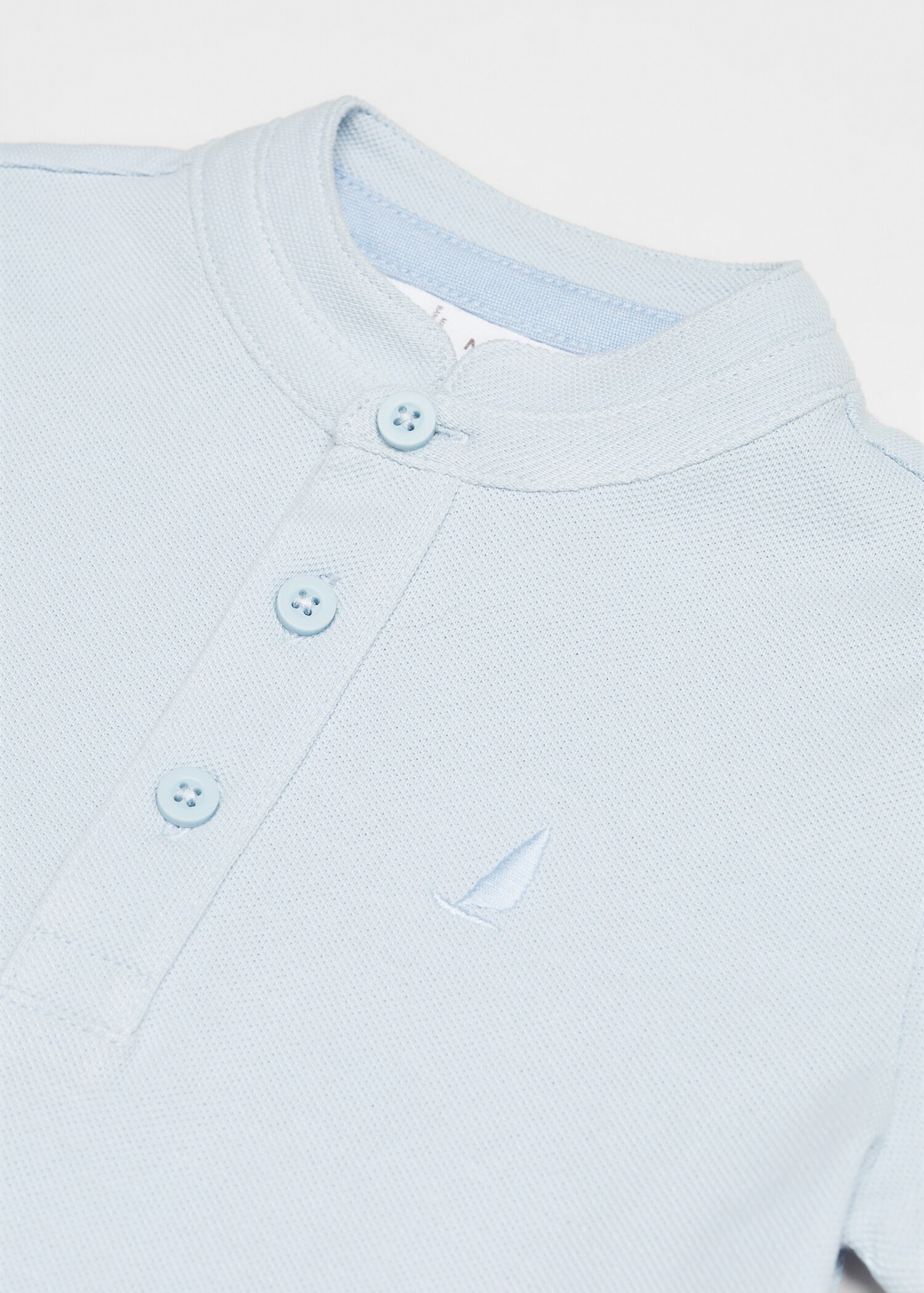 Baumwoll-Poloshirt mit Stehkragen - Detail des Artikels 0