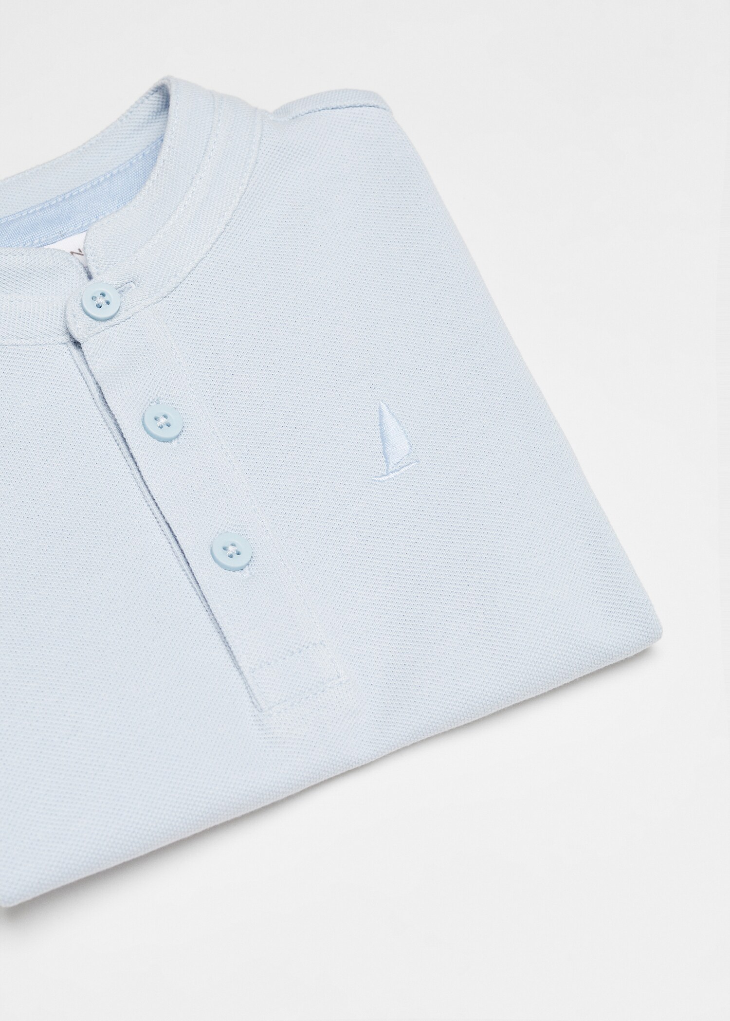 Baumwoll-Poloshirt mit Stehkragen - Detail des Artikels 8