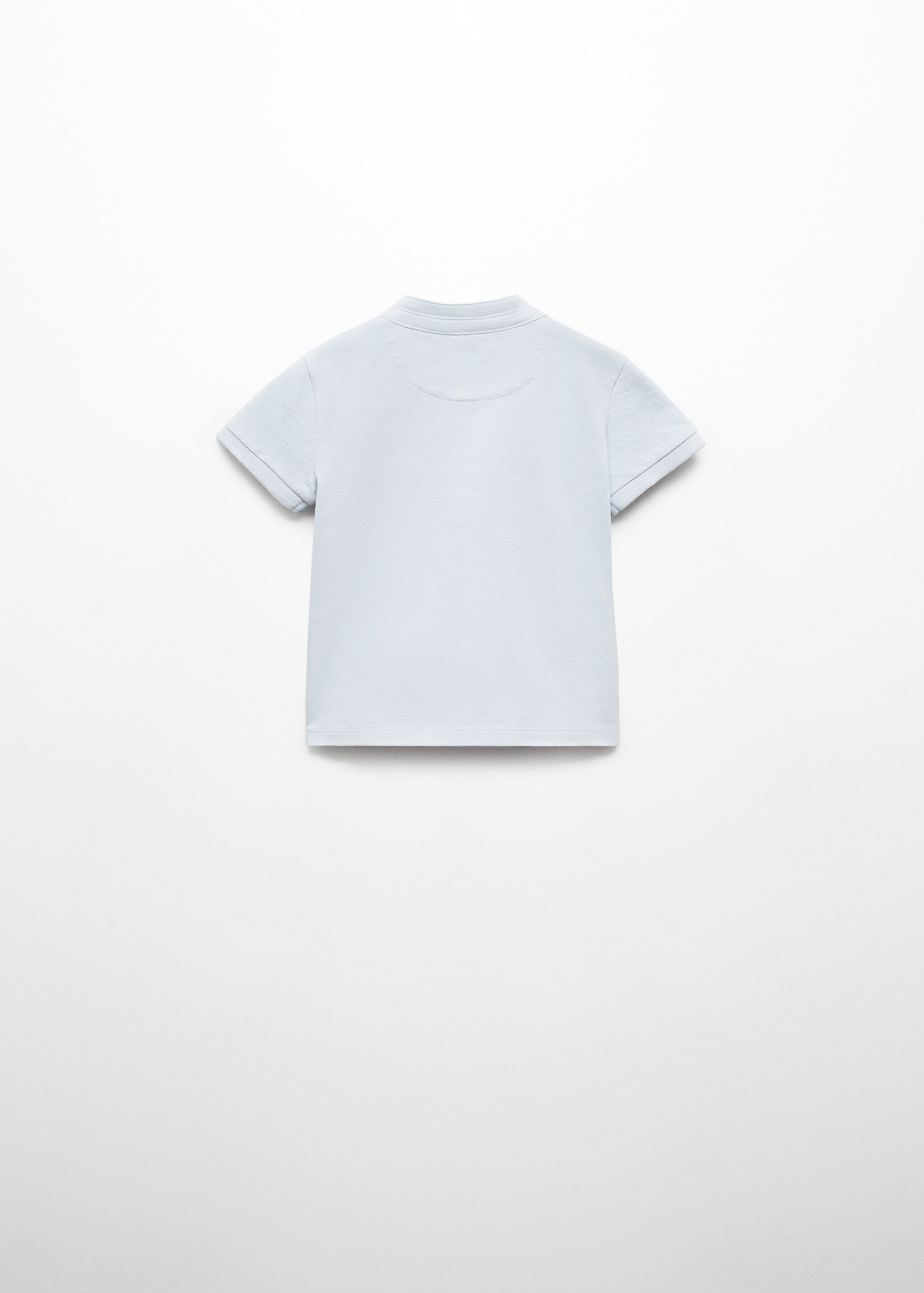 Tenniströja i bomull med maokrage - Artikelns baksida, Himmelblå. Ref: 67025140-00.