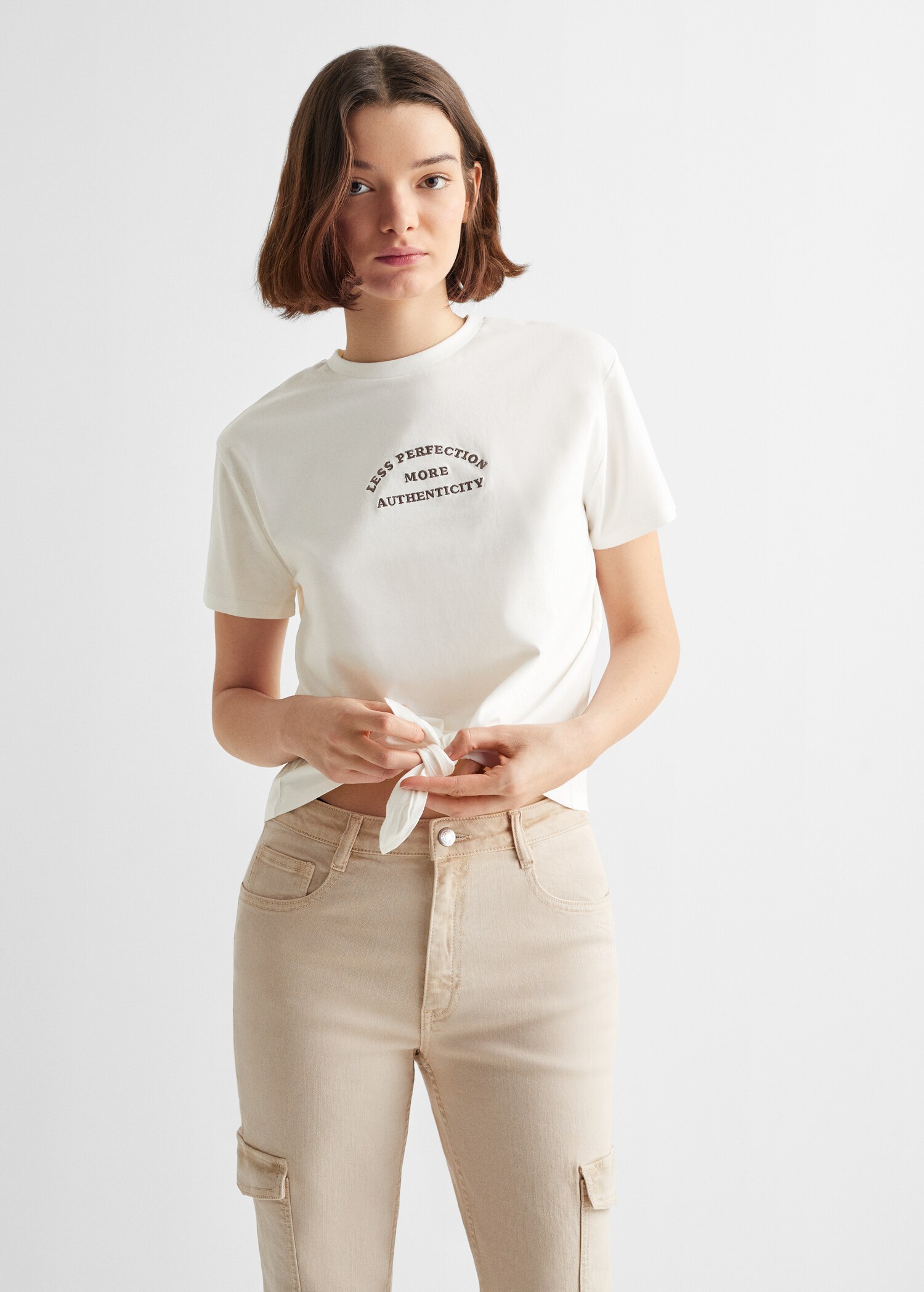 Knot message t-shirt - Medium plane