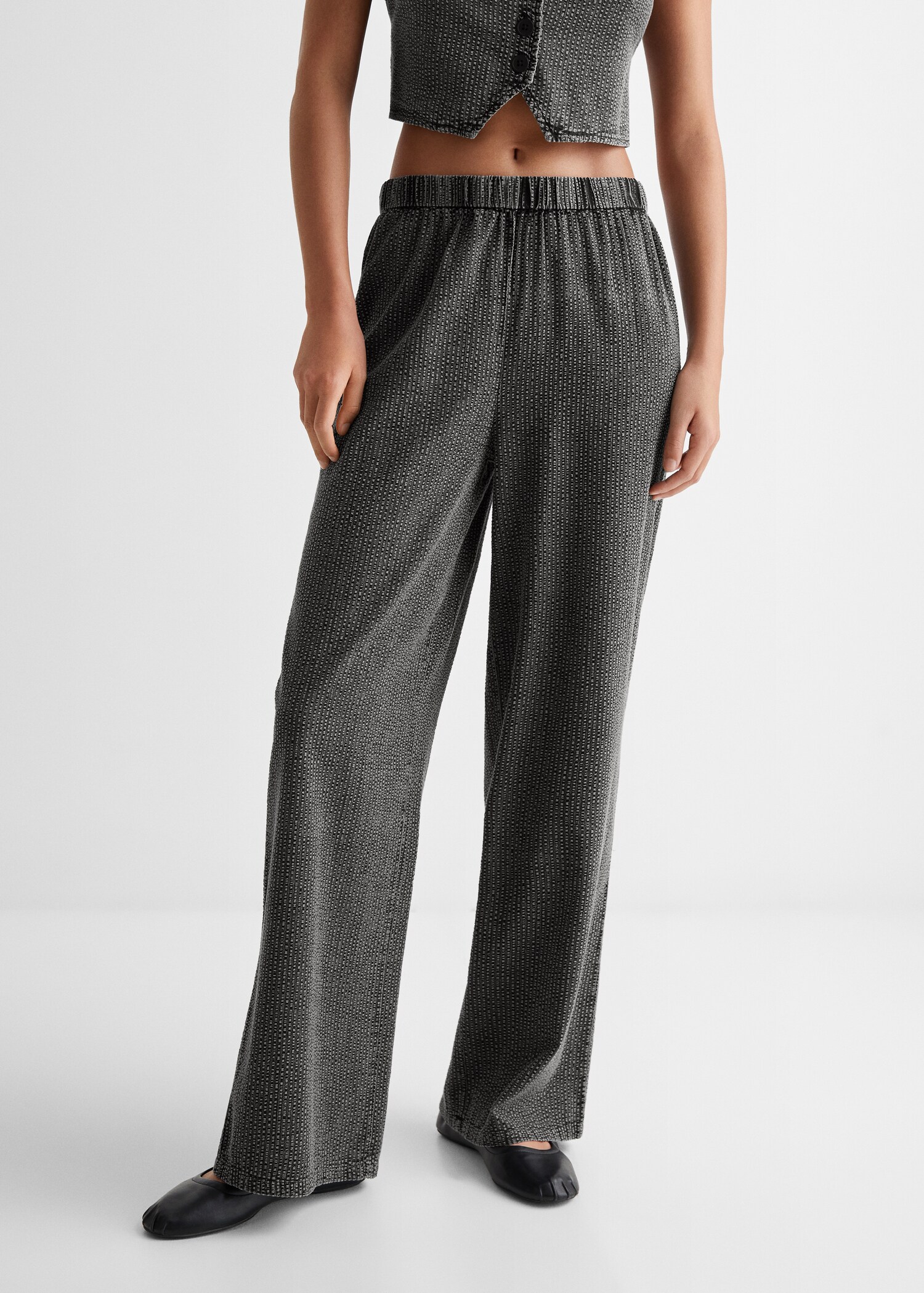 Pantalon wideleg texturé - Détail de l'article 6