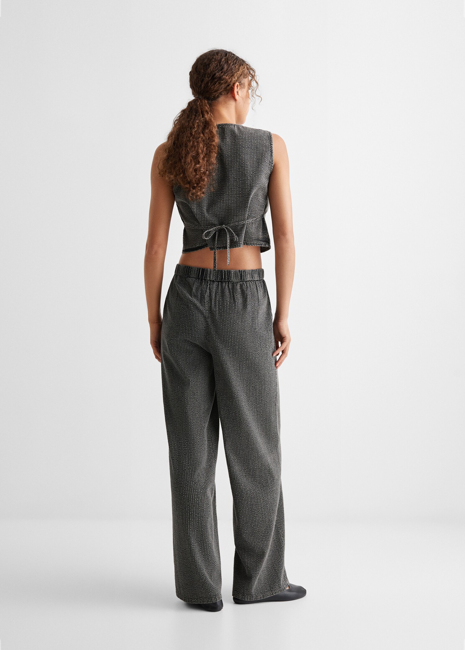 Pantalon wideleg texturé - Verso de l’article
