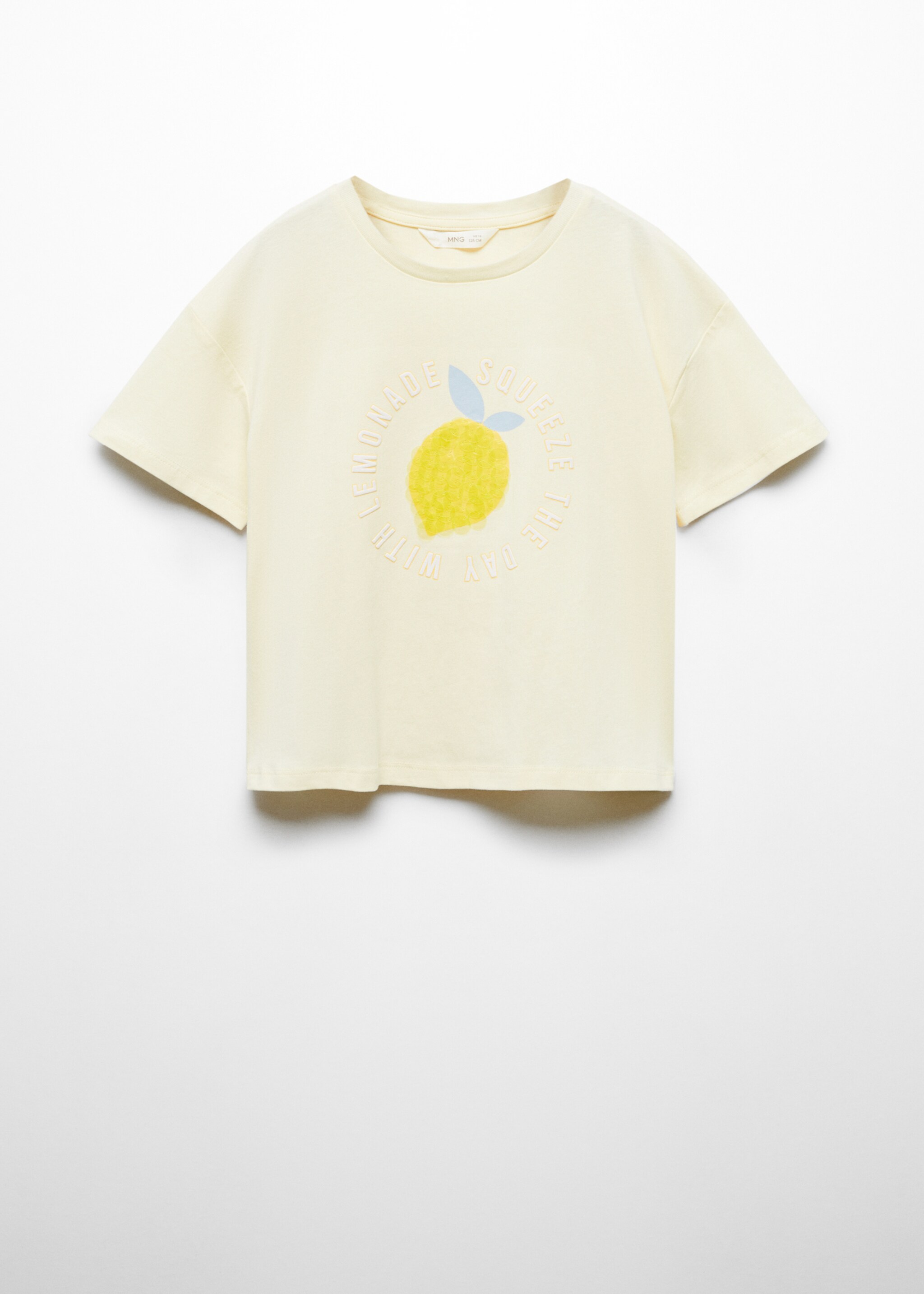 Tryckt bomull-blandning t-shirt - Artikel utan modell