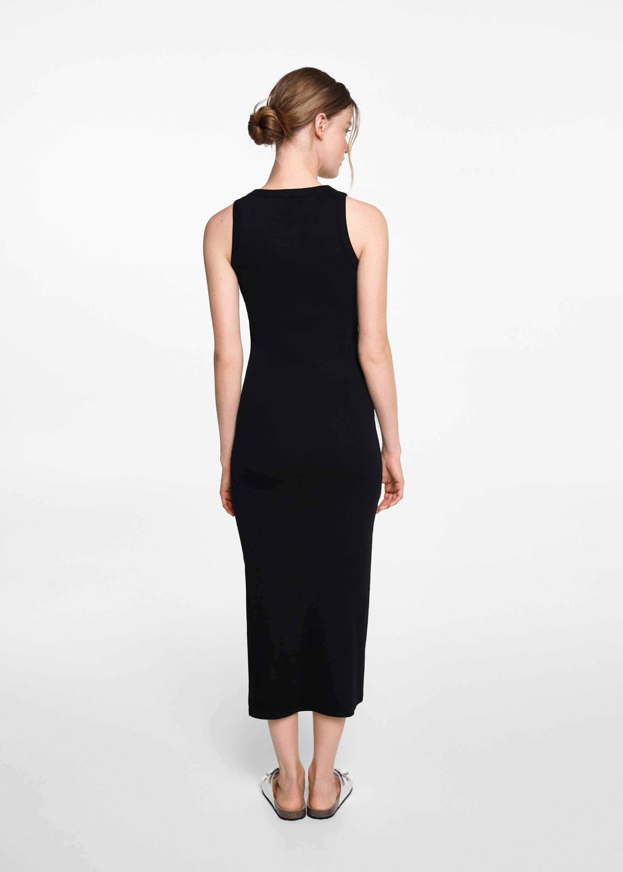 Fitted midi-dress - Reverse of the article, Black. Ref: 67025156-00.