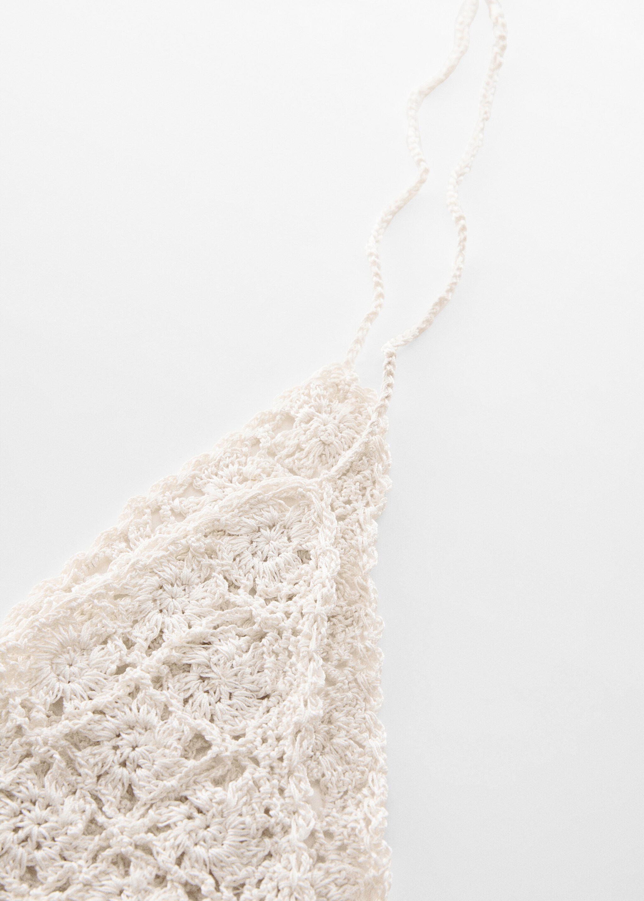Crochet knit handkerchief - Medium plane, Ecru. Ref: 67025733-00.