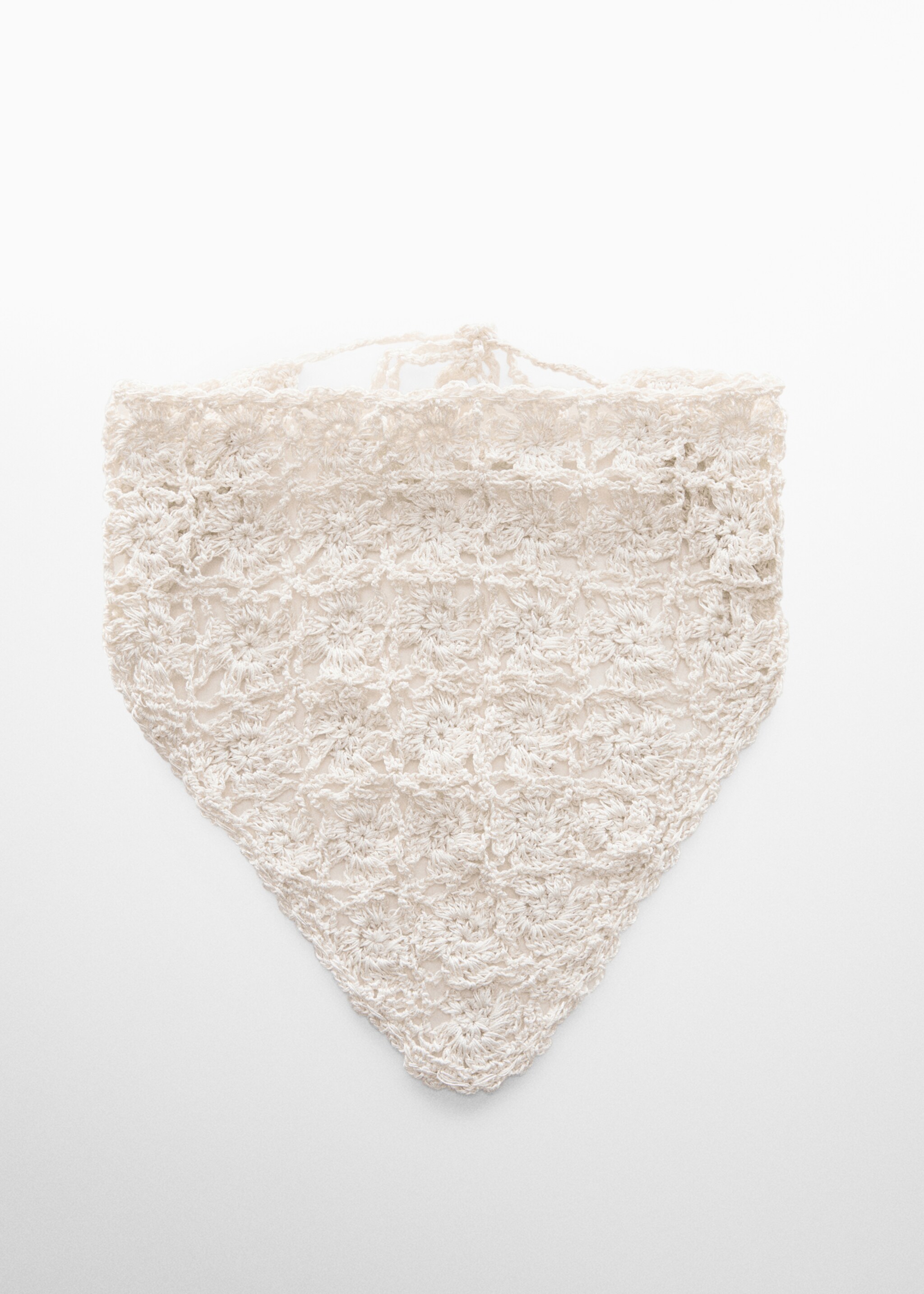 Crochet knit handkerchief - Article without model, Ecru. Ref: 67025733-00.