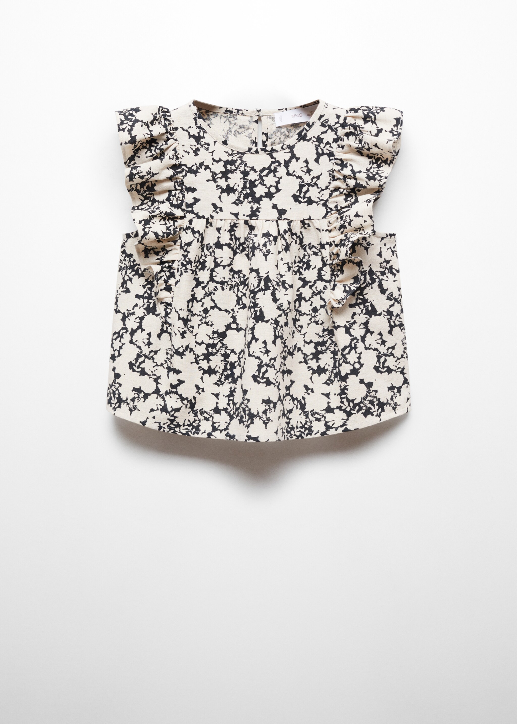 Linen-blend ruffled blouse - Article without model