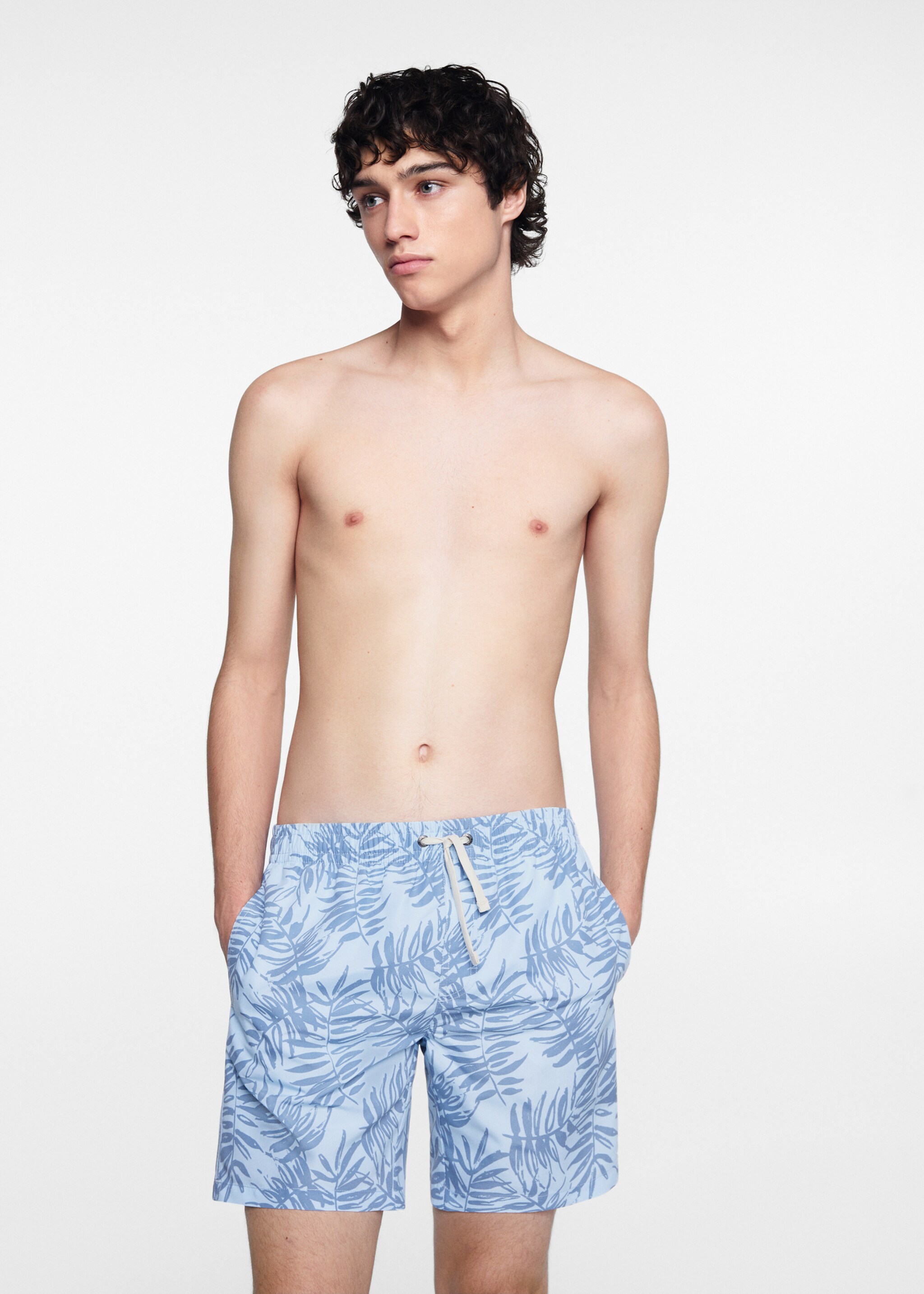 Leaf-print swimsuit - Medium plane