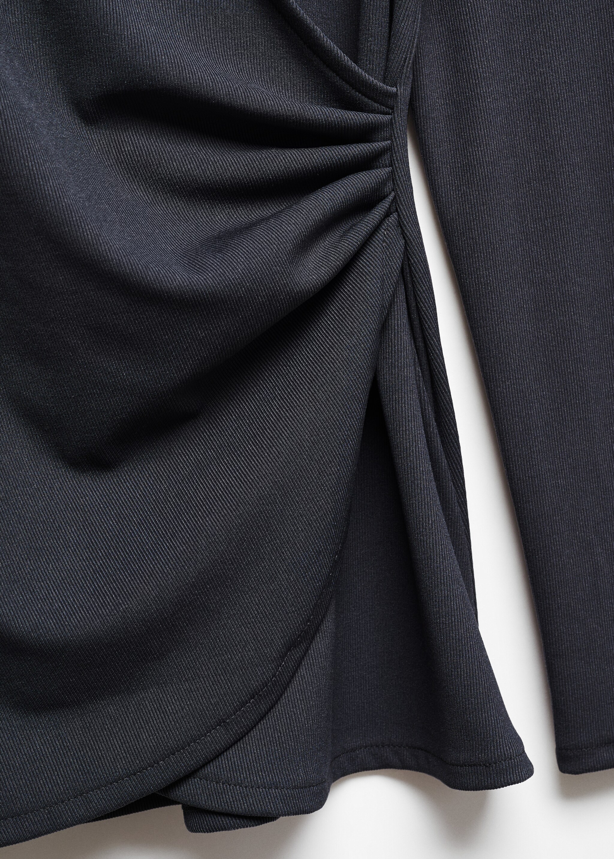 V-neckline wrap blouse - Details of the article 8, Charcoal. Ref: 67025748-00.