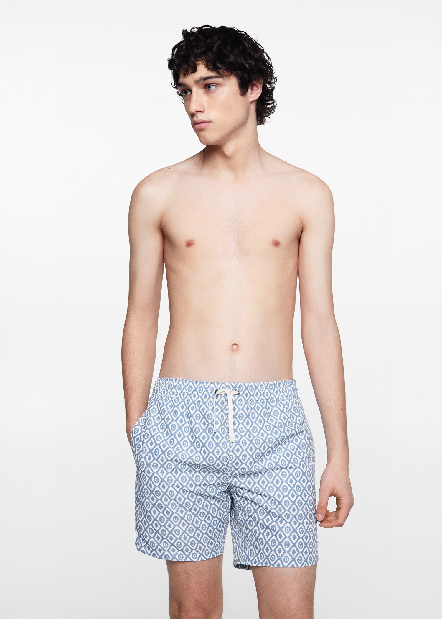 Geometric-print swimsuit - Medium plane