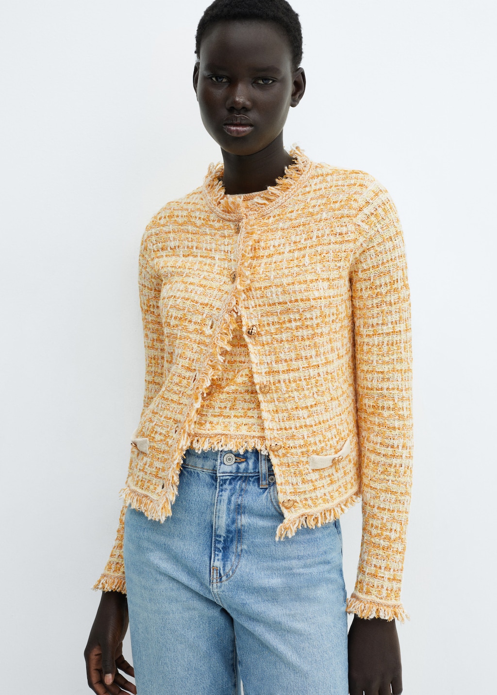Pocket tweed cardigan Women MANGO OUTLET Norway