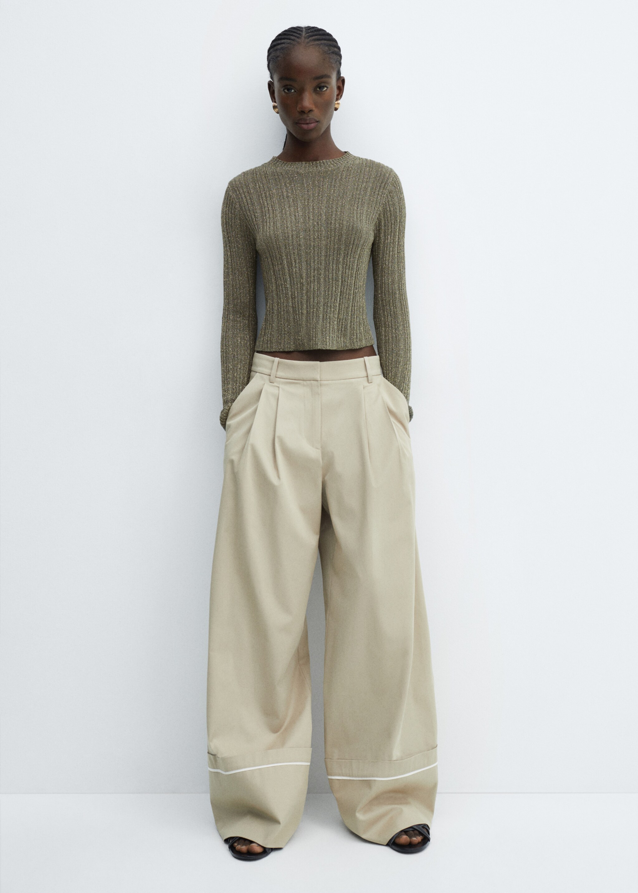 Lurex sweater with perkins neck - Details of the article 9