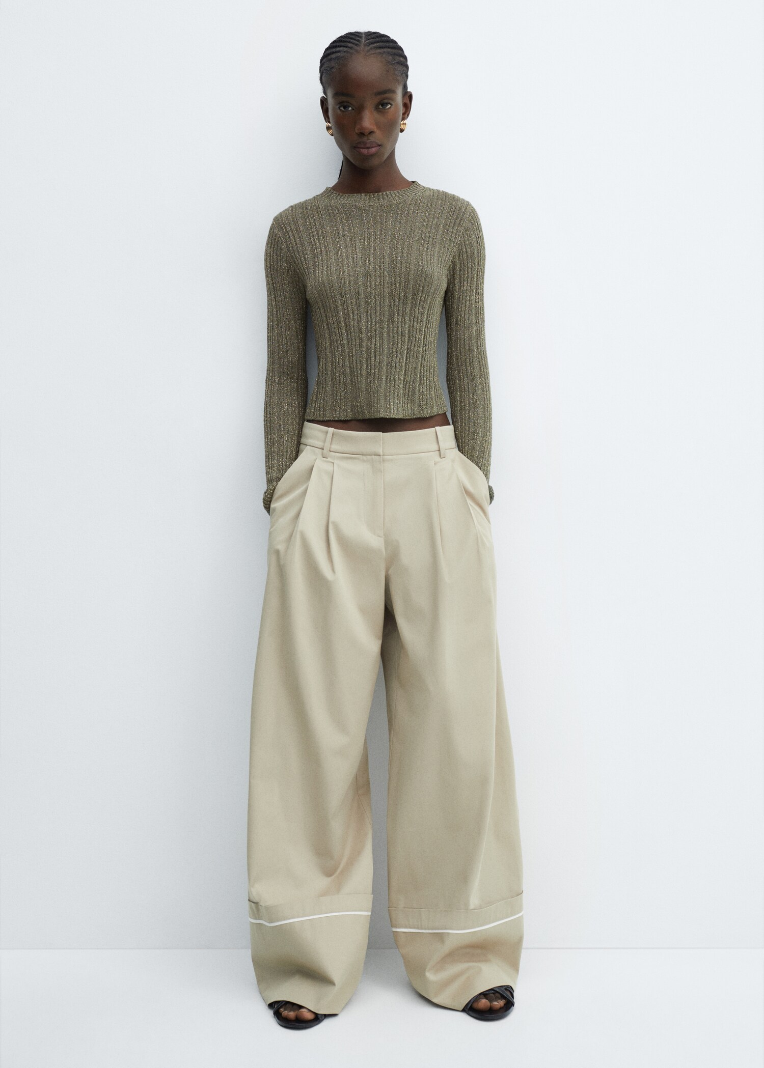 Lurex sweater with perkins neck - Details of the article 9