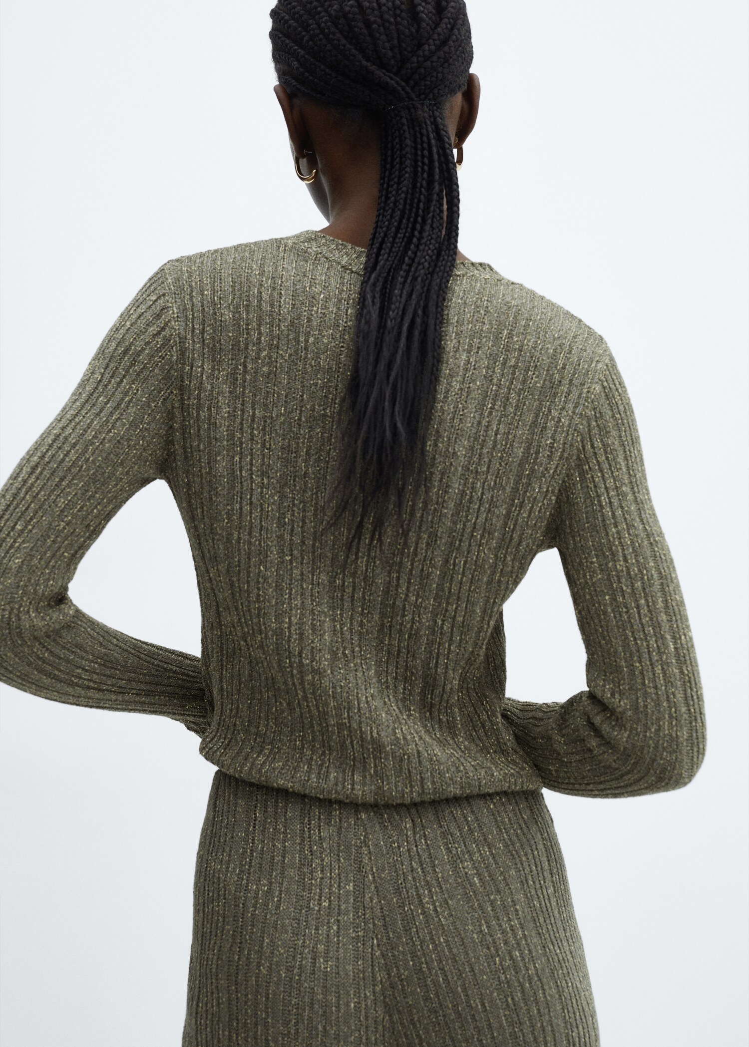 Lurex sweater with perkins neck - Reverse of the article