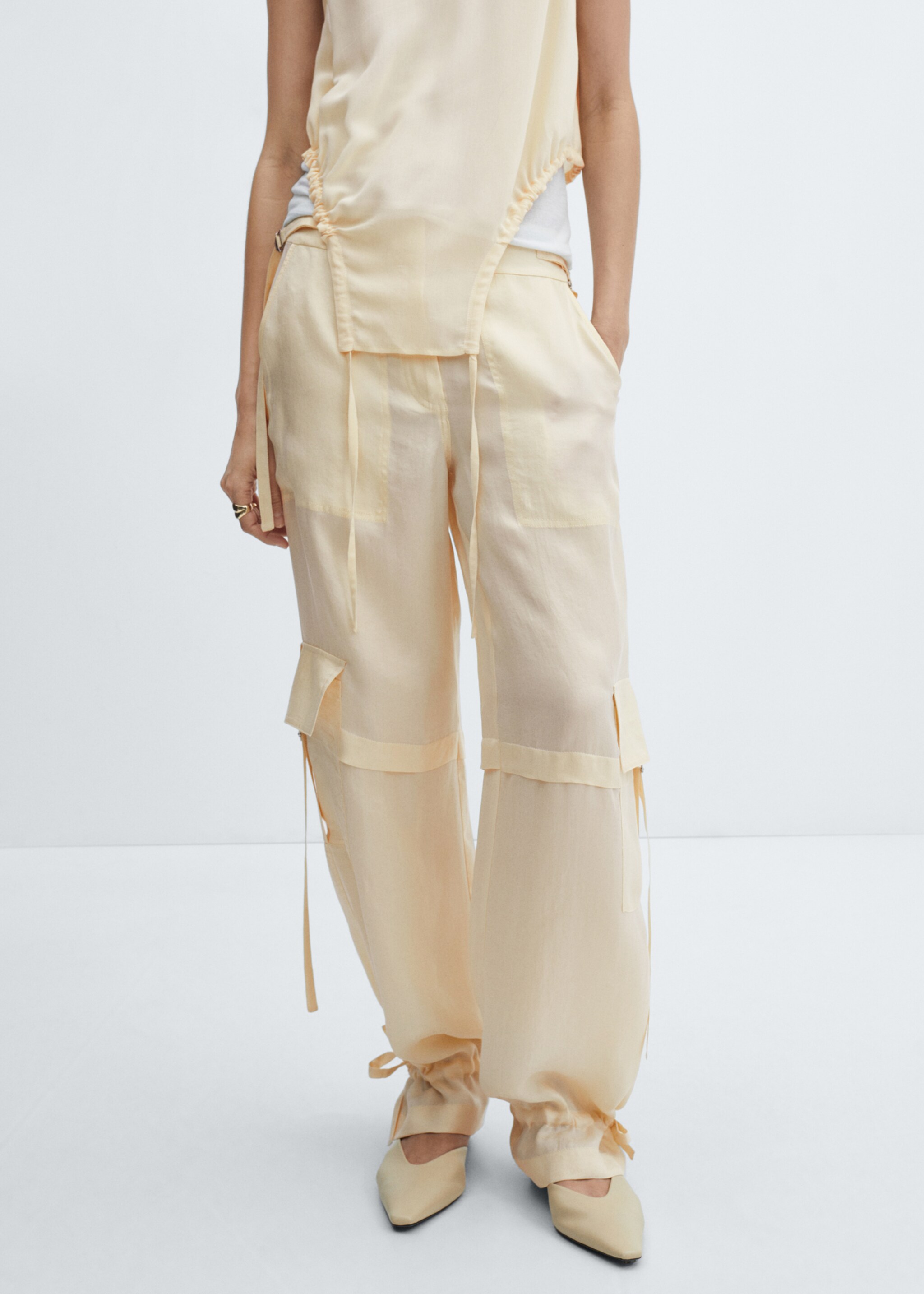 Lyocell cargo trousers - Medium plane