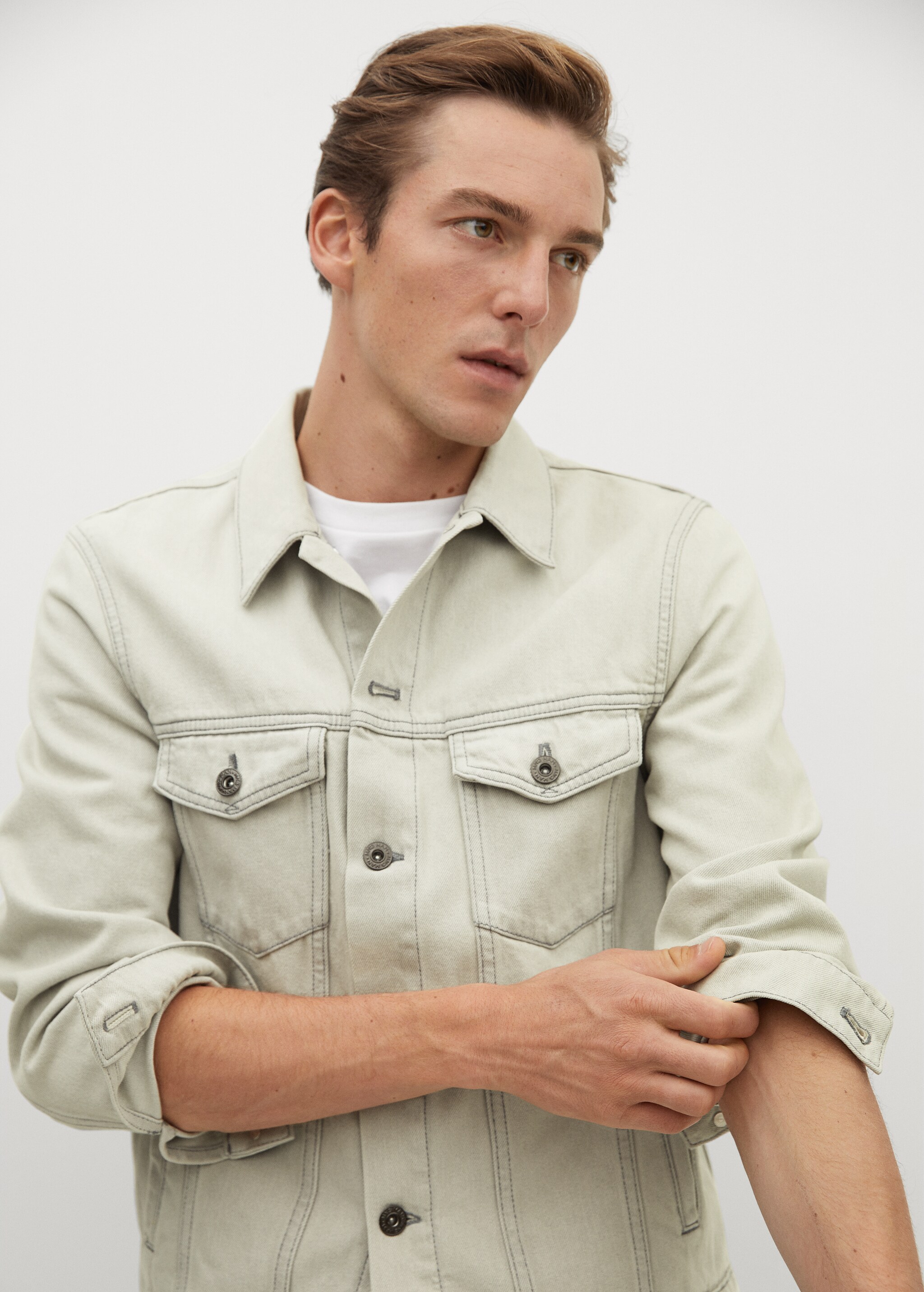 Cazadora denim lavado gris  claro  - Detalle del artículo 3