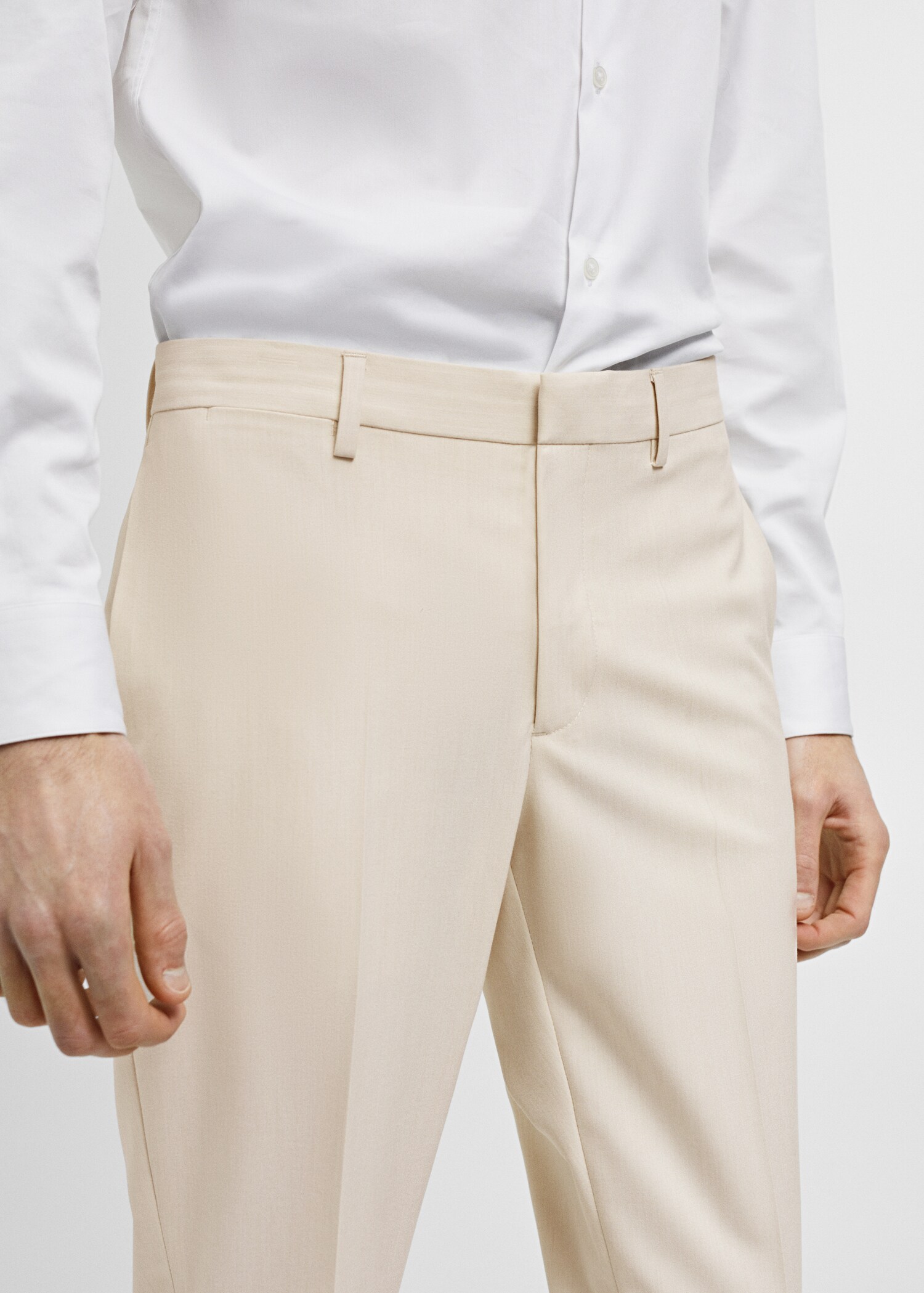 Stretch fabric super slim-fit suit trousers - Details of the article 1