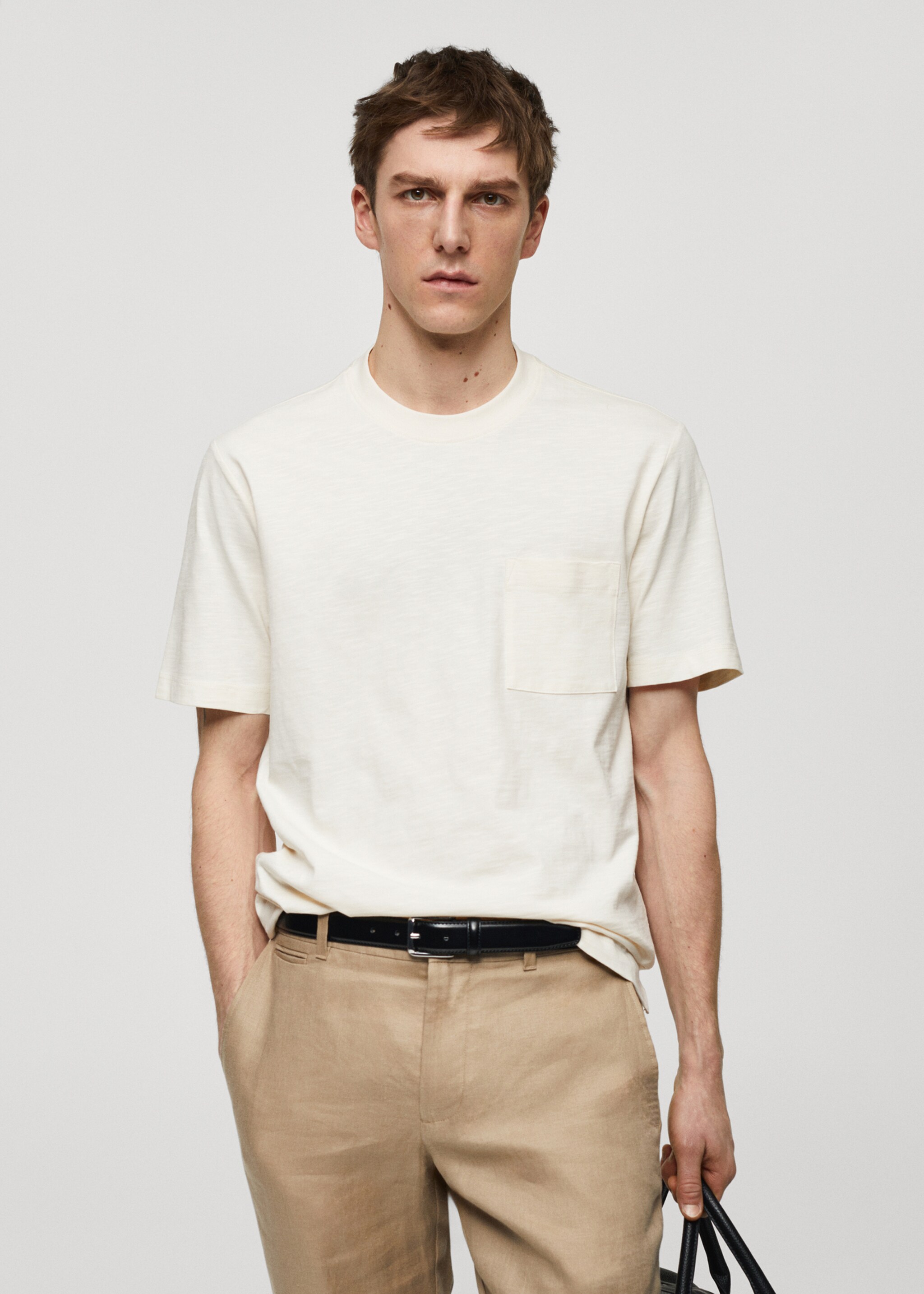 100% cotton t-shirt with pocket - Medium plane