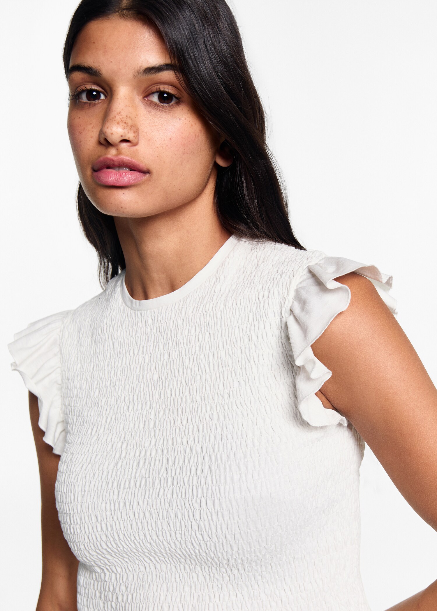 Ruffles ruched T-shirt - Details of the article 1