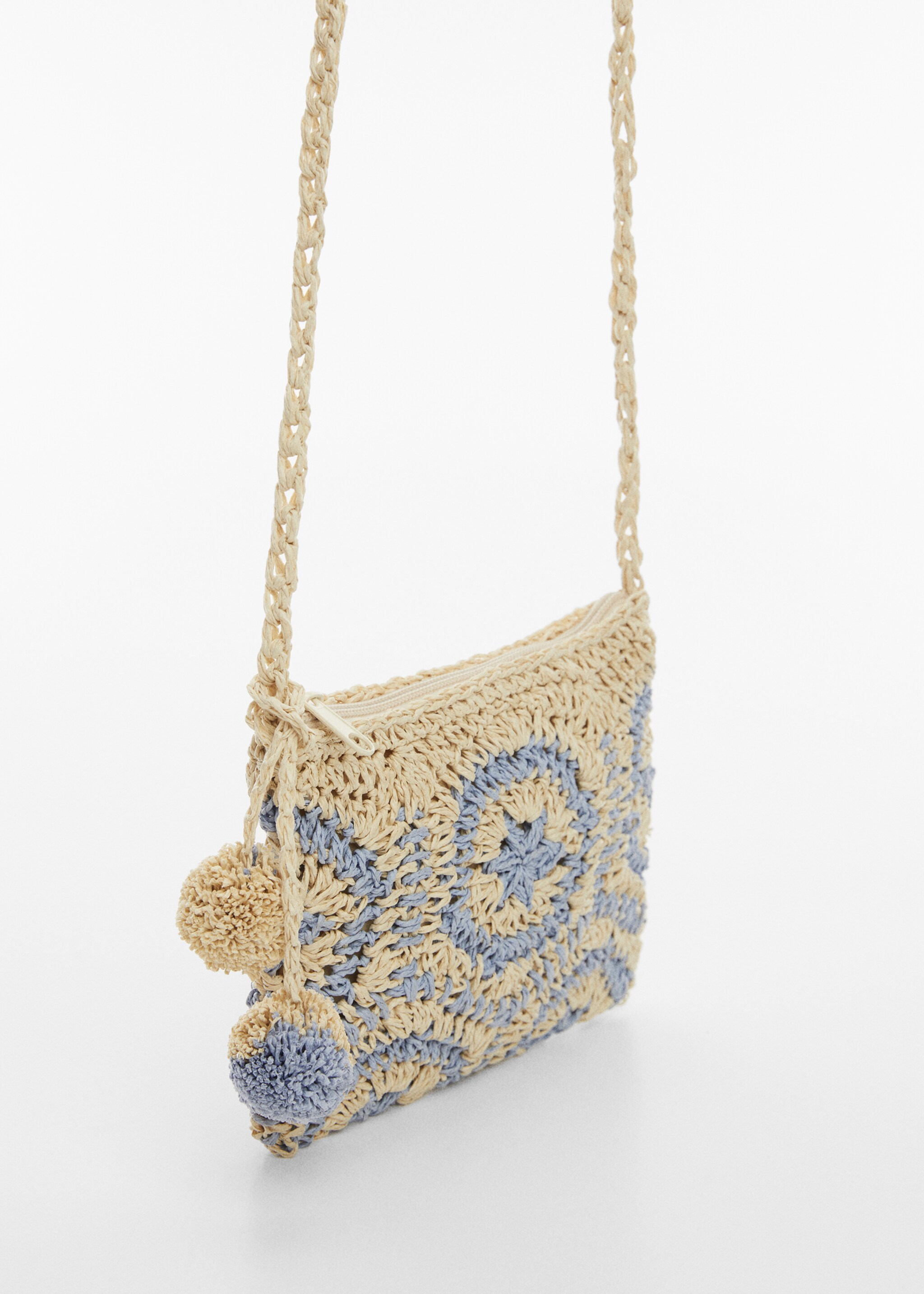 Raffia bag with tassels - Medium plane