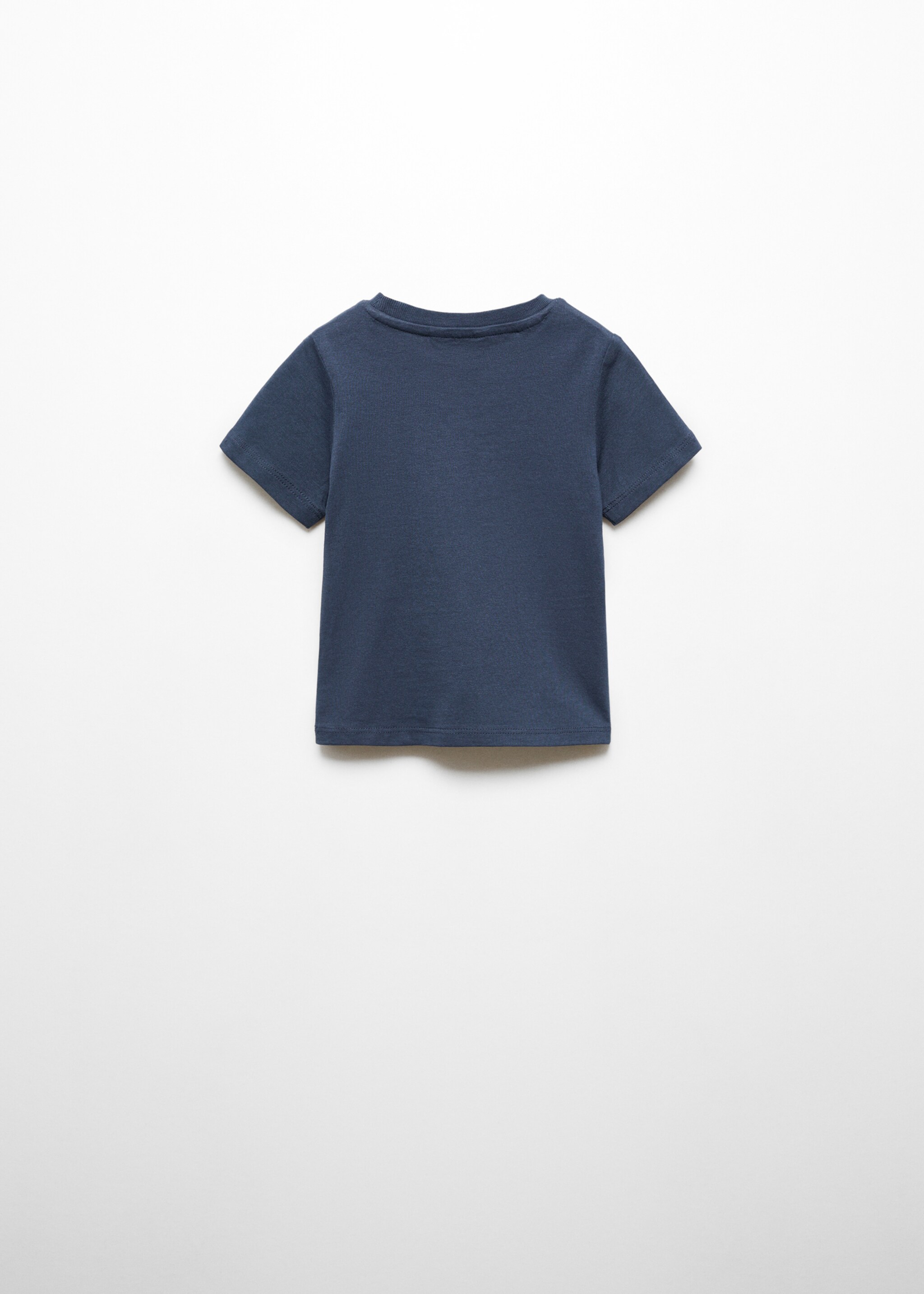 T-shirt basique en coton - Verso de l’article, Bleu marine foncé. Ref: 67025998-00.