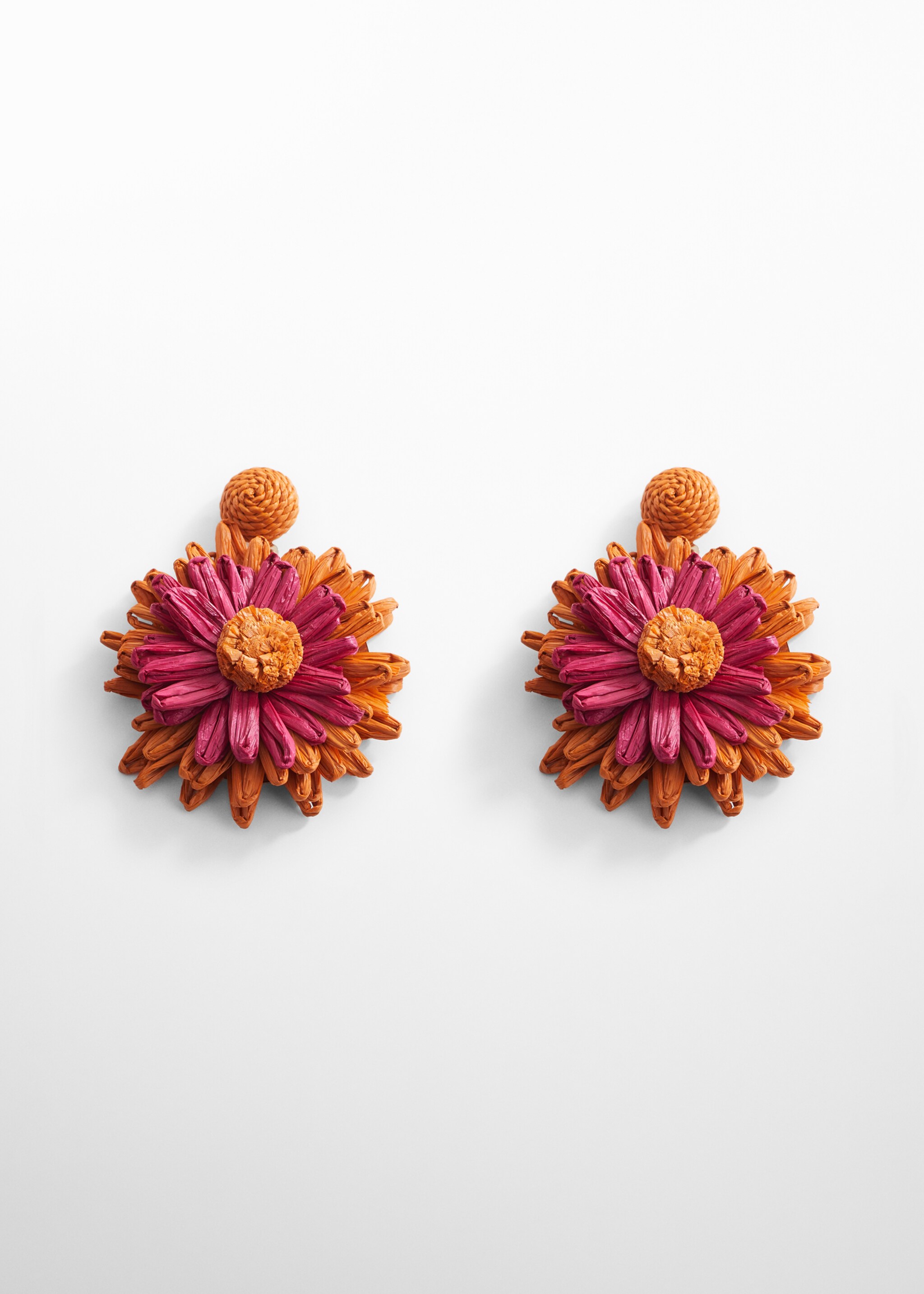 Boucles d'oreilles fleurs raphia - Article sans modèle