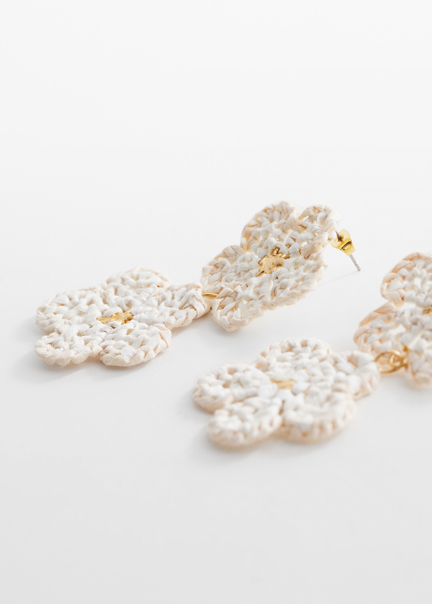 Flowers raffia earrings - Medium plane