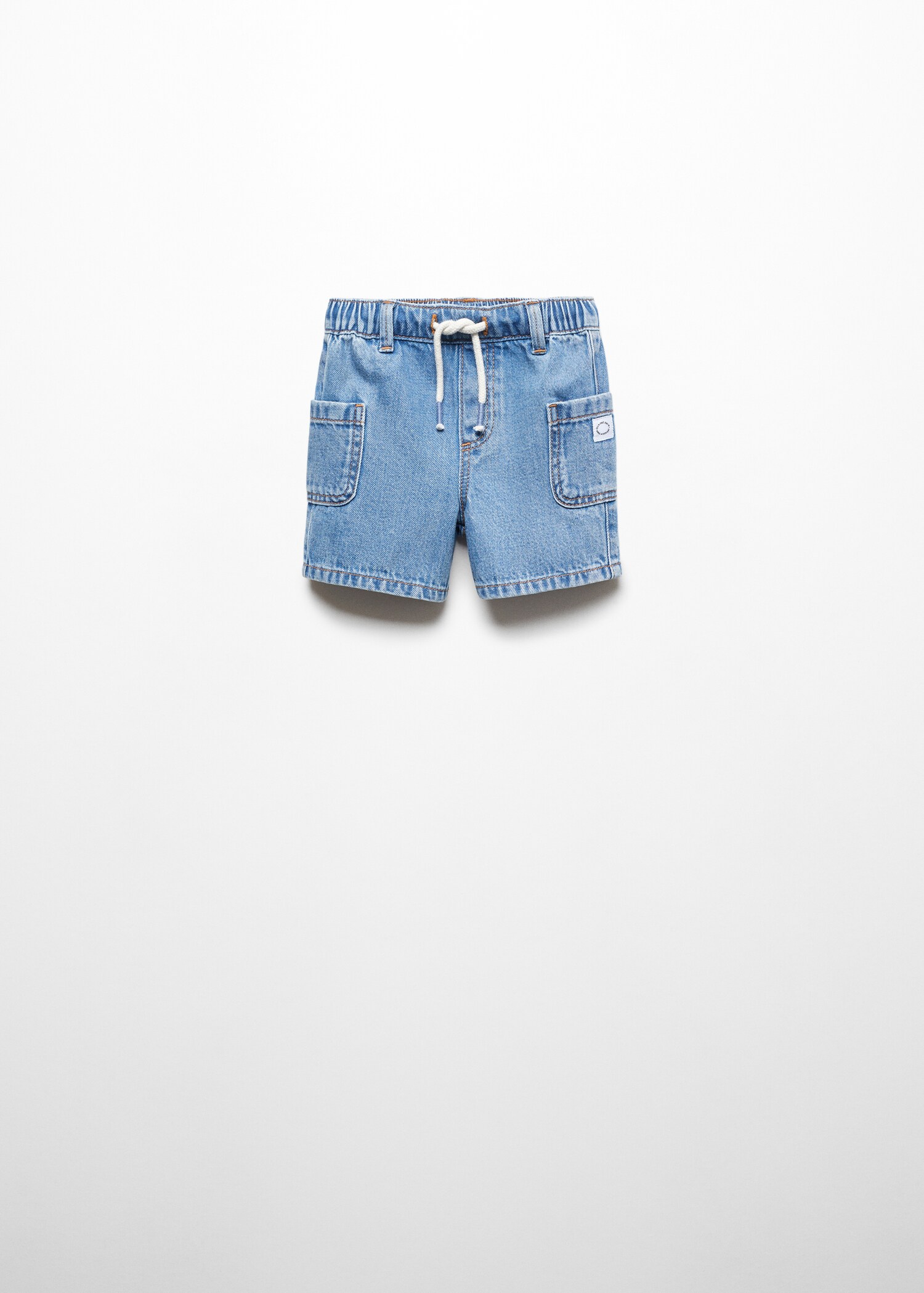 Denimbermudas med resår i midjan - Artikel utan modell