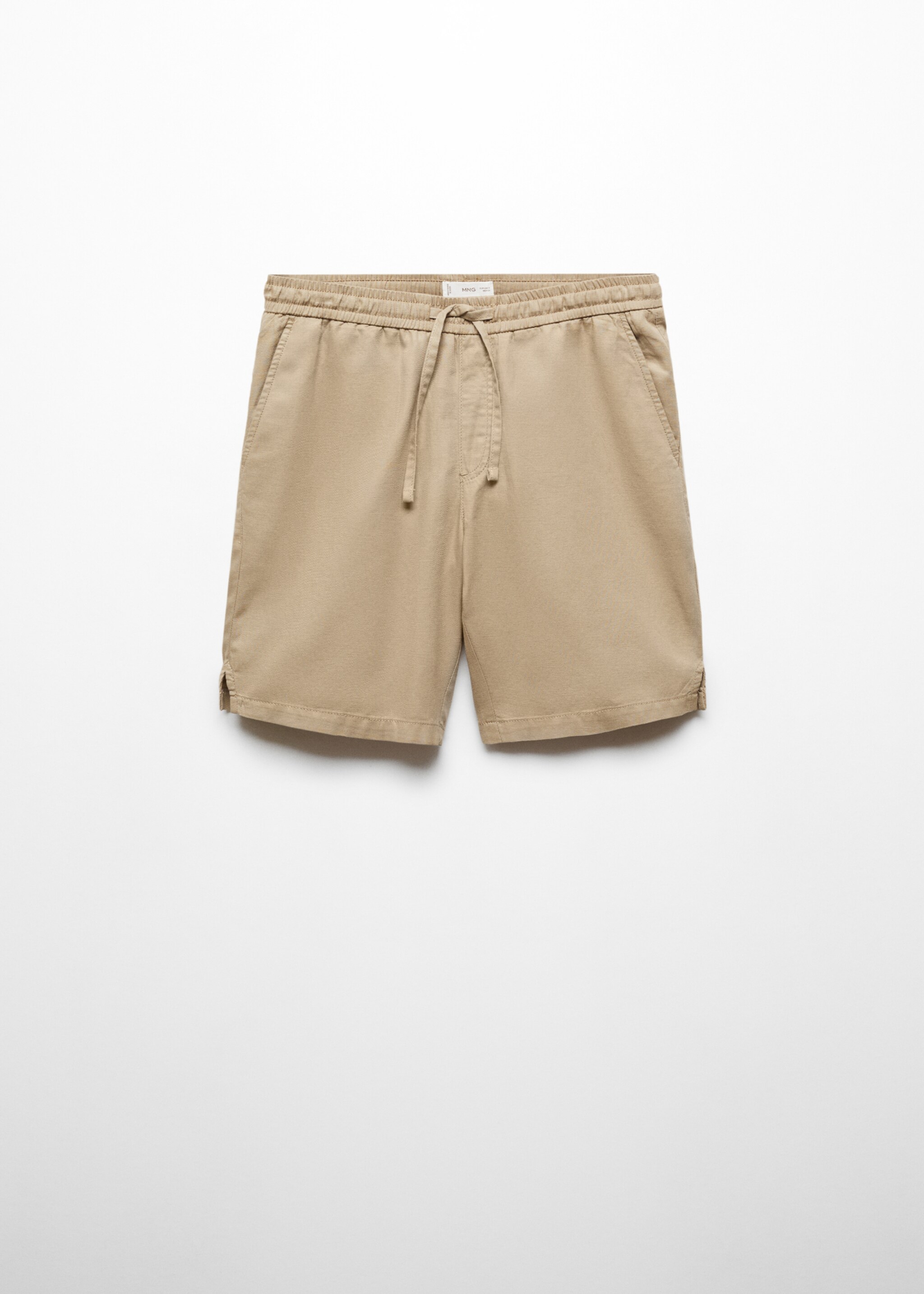 Leinen-Bermudashorts mit Kordelzug - Artikel ohne Model, Beige. Ref: 67026018-00.