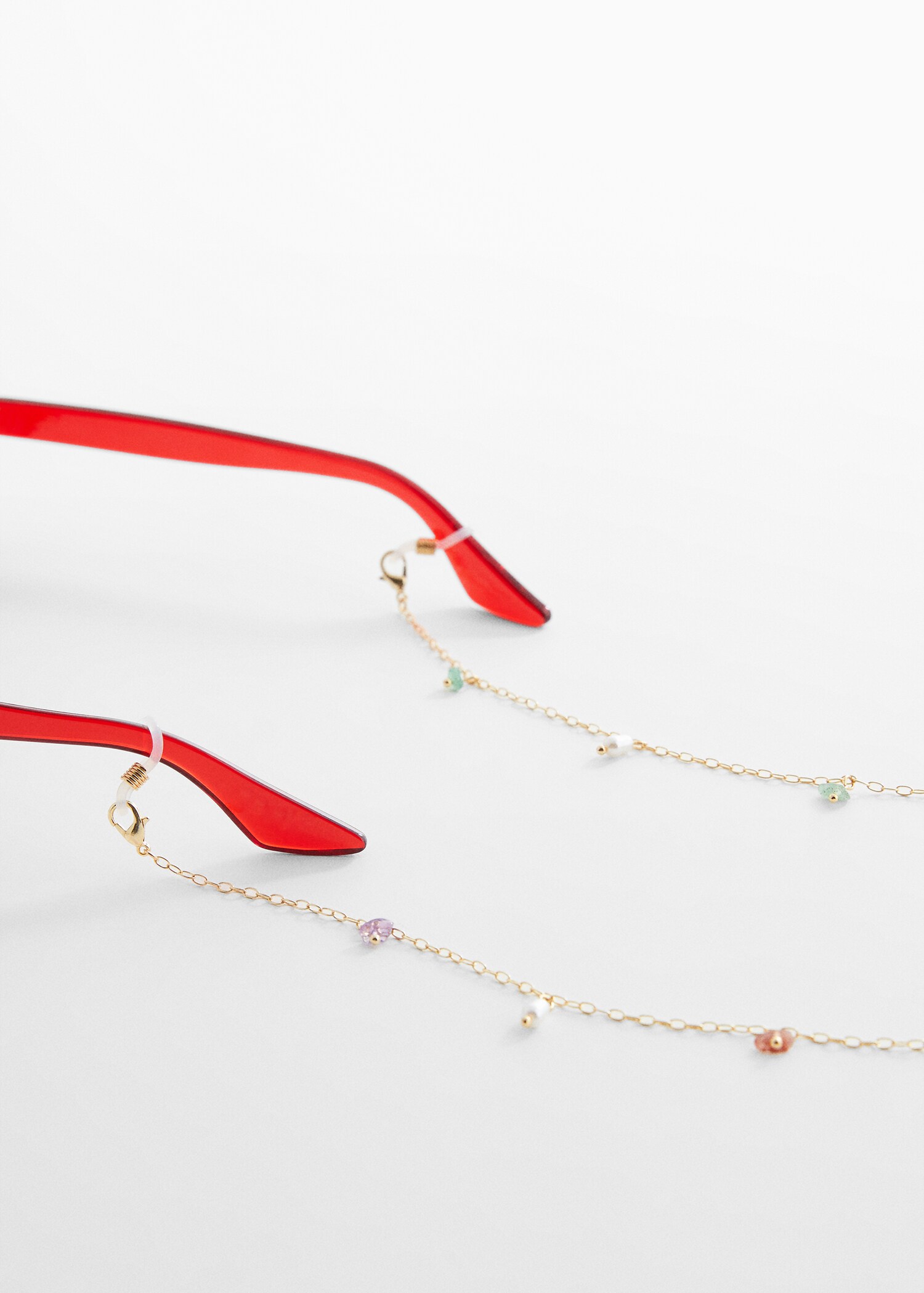 Schmucksteinverzierte Brillenkette - Mittlere Ansicht