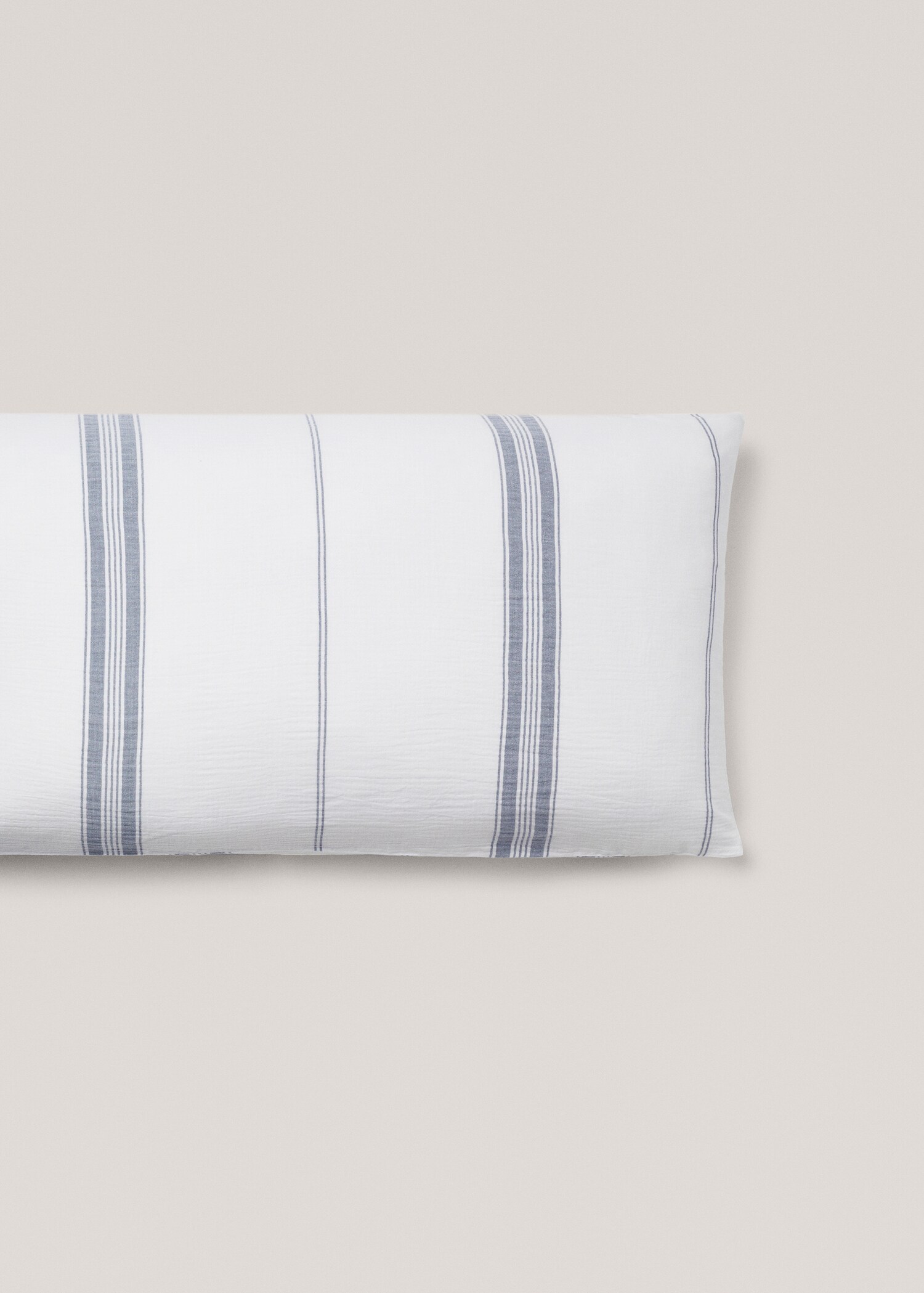 Striped textured cotton pillowcase 45x110cm - Article without model