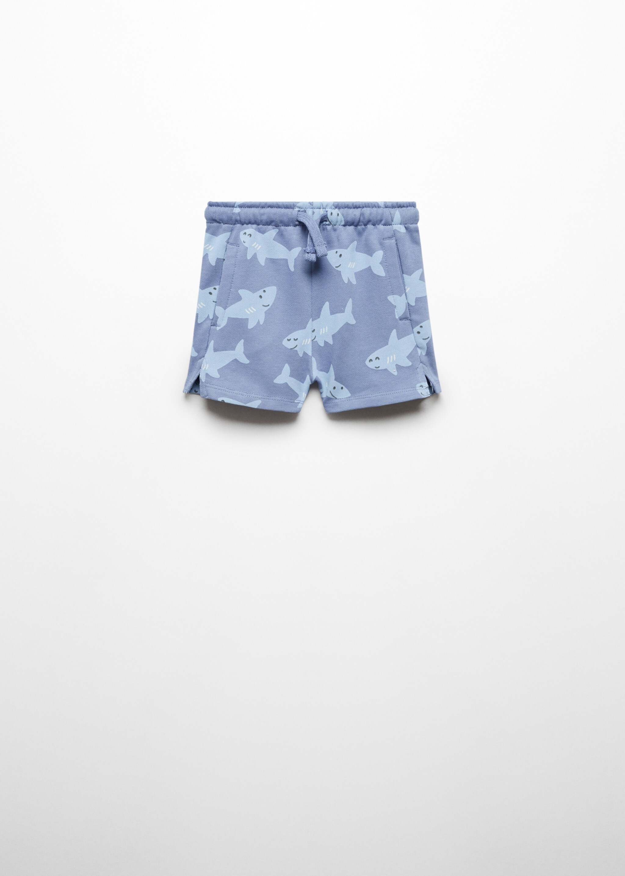 Elastic waist Bermuda shorts - Article without model, Blue. Ref: 67026039-00.