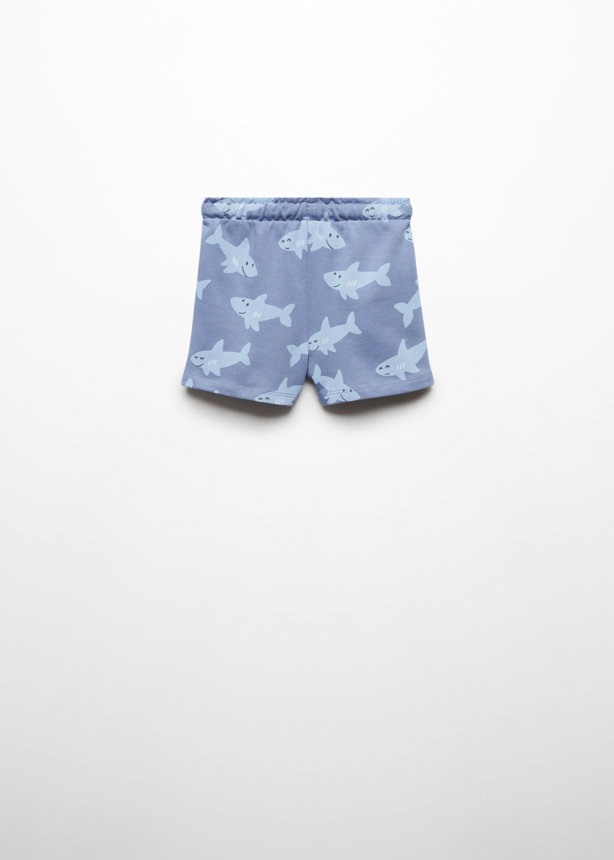 Elastic waist Bermuda shorts - Reverse of the article, Blue. Ref: 67026039-00.