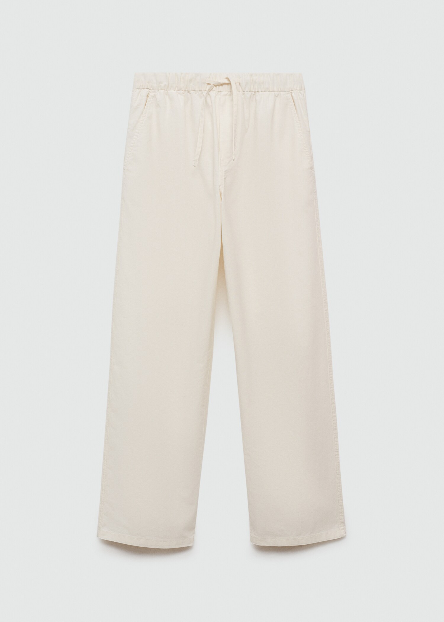 Straight linen-blend trousers - Article without model