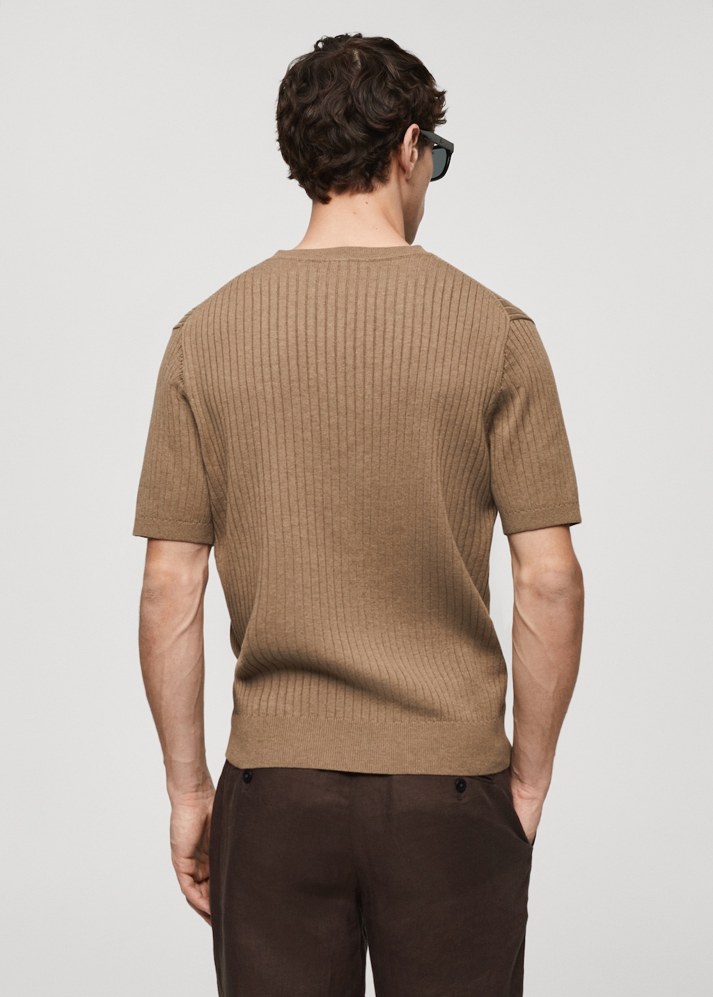 Ribbed cotton T-shirt - Men | MANGO OUTLET United Kingdom
