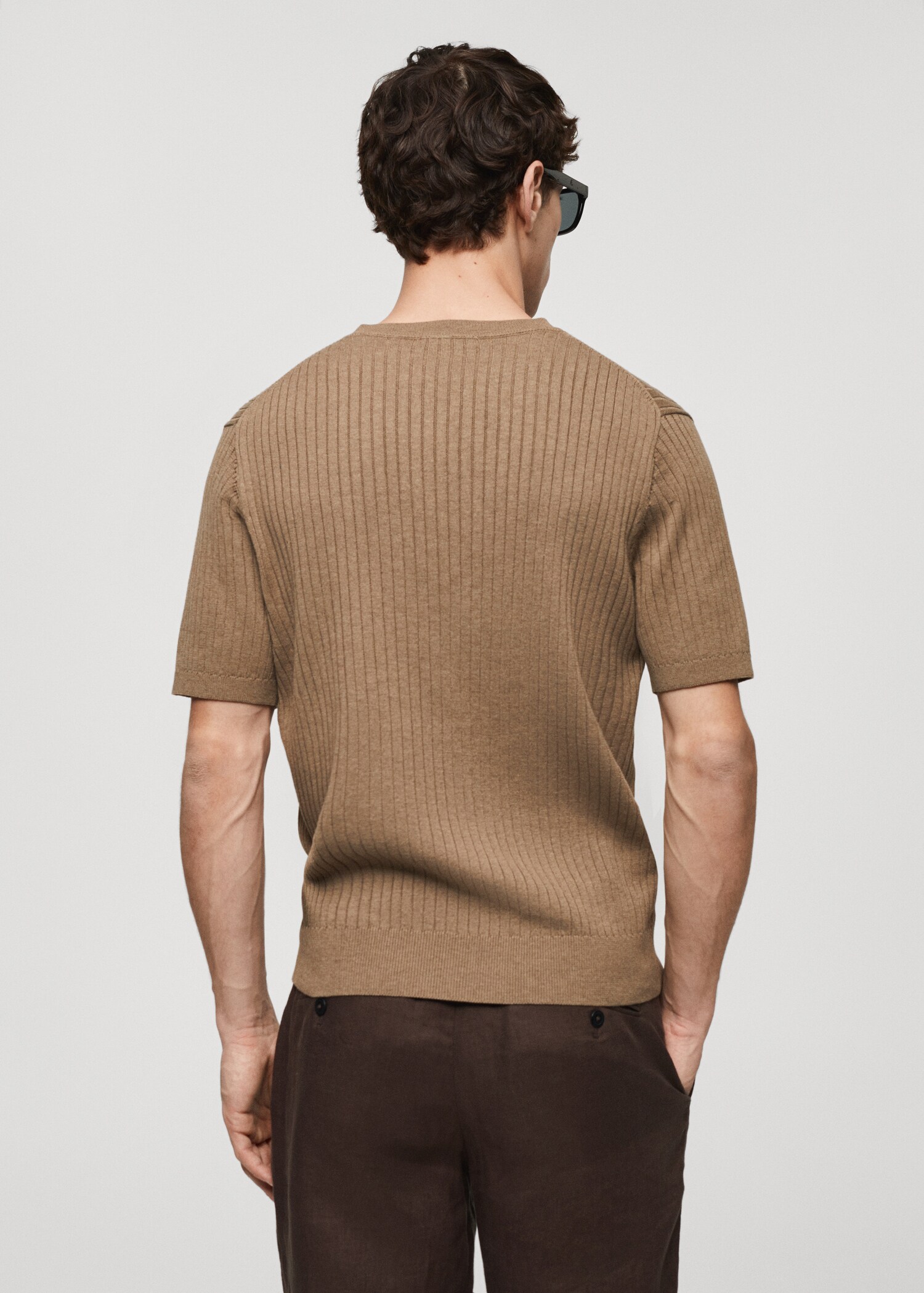 Ribbad t-shirt bomull - Artikelns baksida