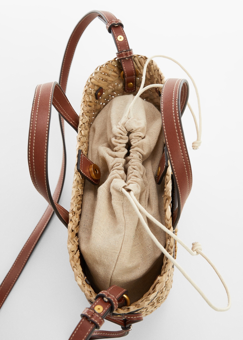 Basket bag with studs detail - Women | MANGO OUTLET USA