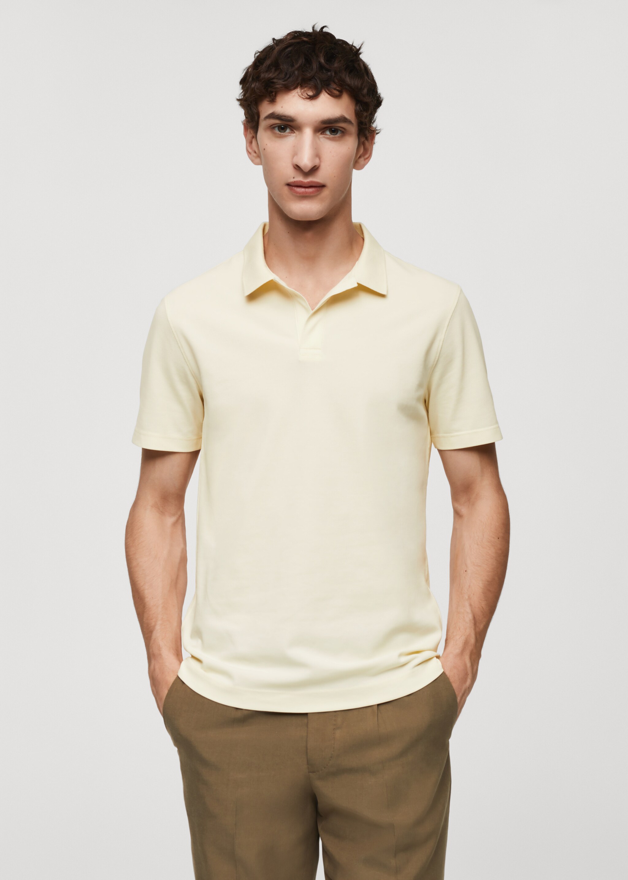 Cotton piqué polo shirt - Medium plane