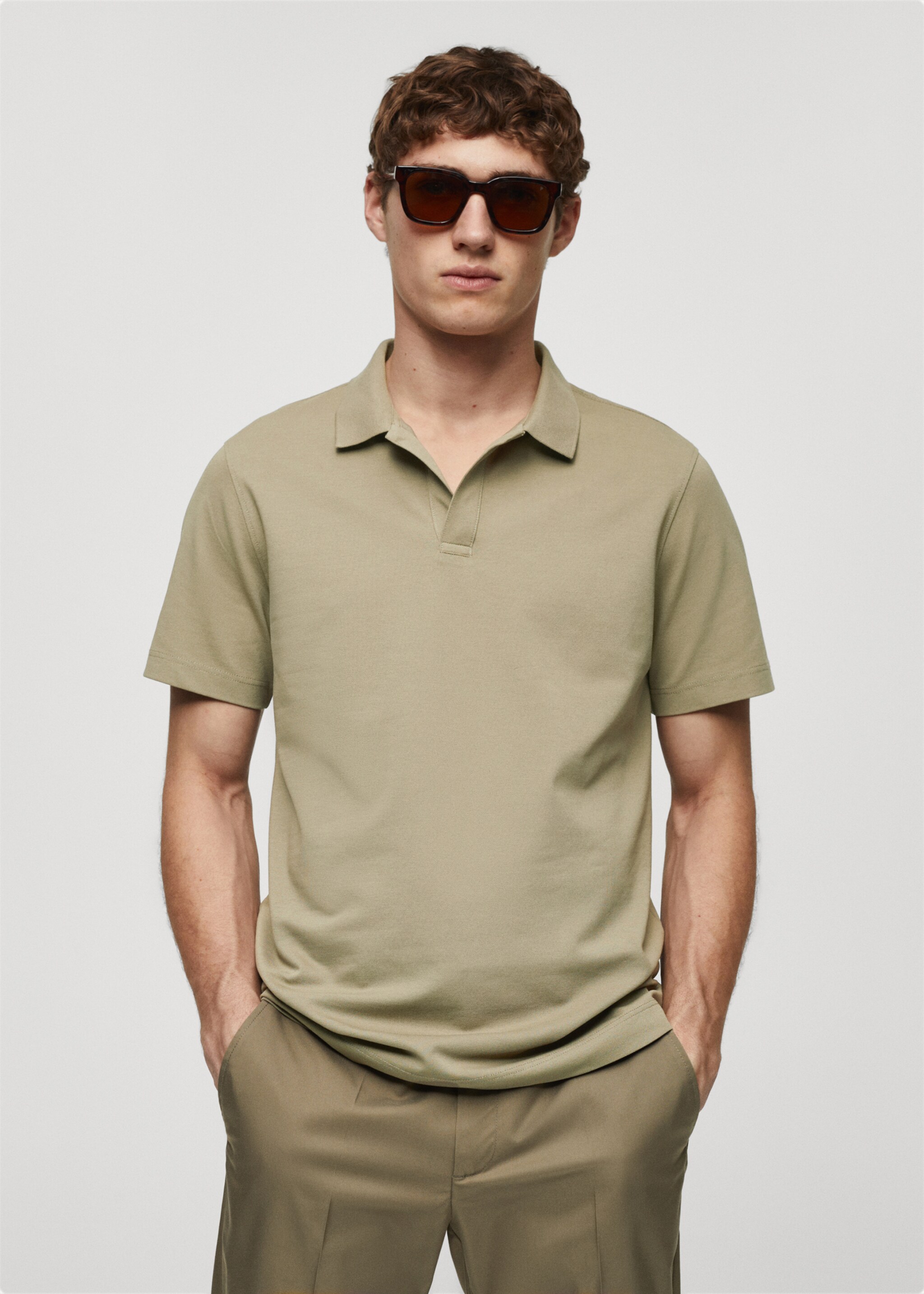Cotton piqué polo shirt - Medium plane